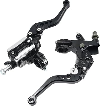 2Pcs 7/8 Inch 22mm Motorcycle Brake Clutch Lever, Black Handlebar Brake Folding Latch Clutch Lever, Universal Motorbike Brake Levers for 125cc to 400cc Motorcycle, Replacement for Honda Suzuki Yamaha