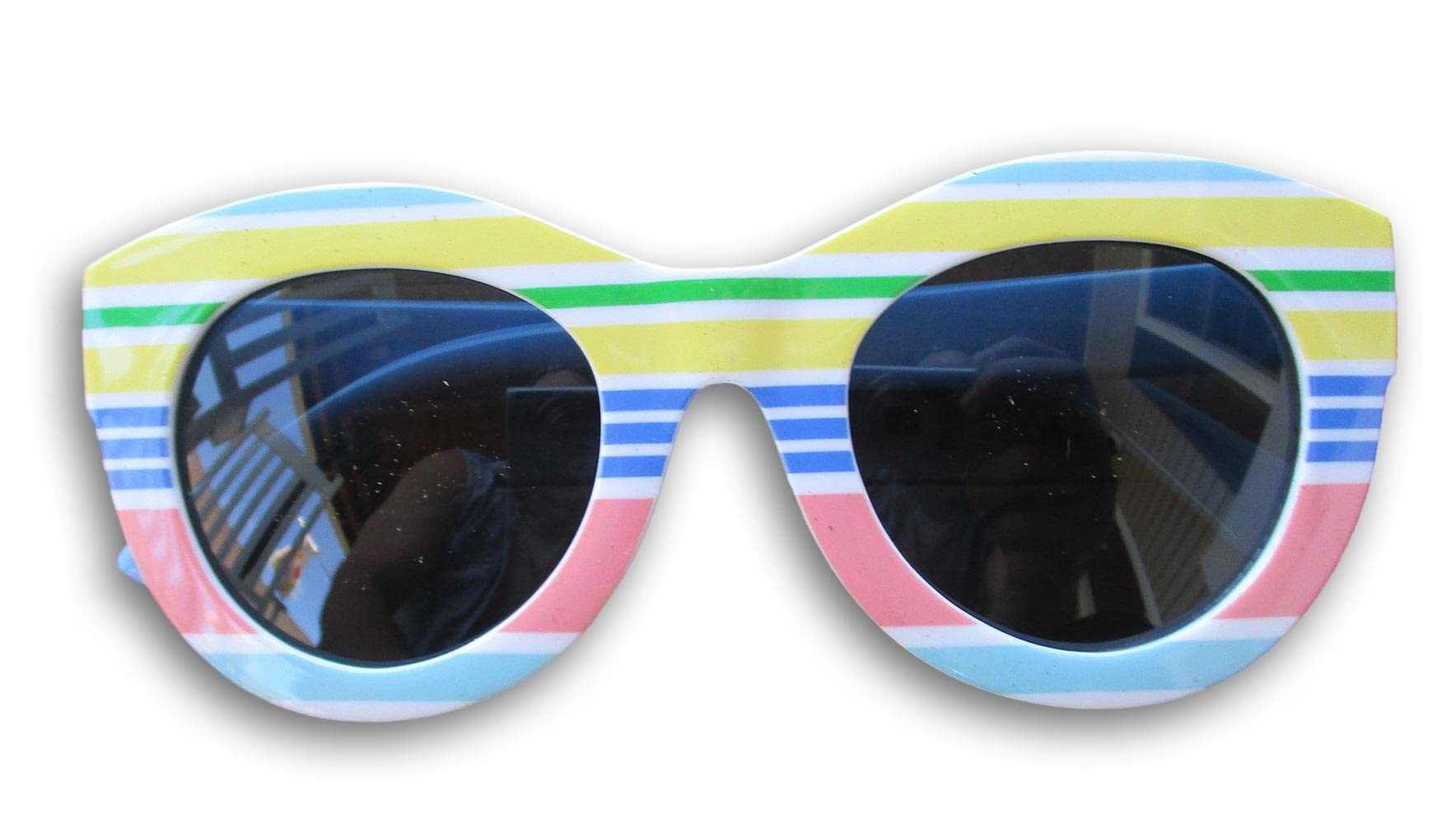 Kids' Pastel Stripe Patterned Sunglasses, Blue Star, Small