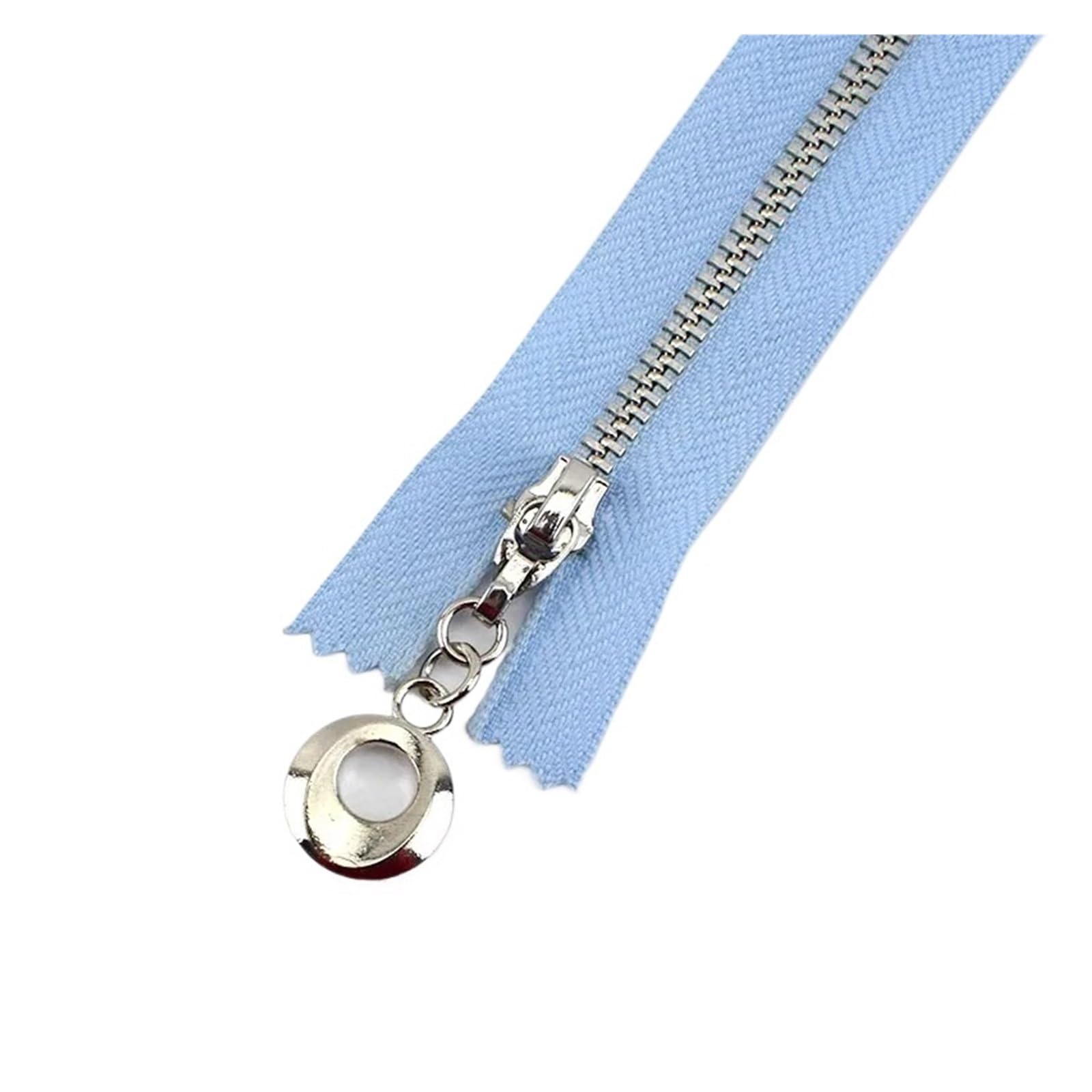 5Pcs 3# Metal Zipper for Sewing 20-25cm Close-End Zippers Silver Tooth Bag Decor Zip DIY Garment Accessories(ZA093-SkyBlue,Close-End-20cm)