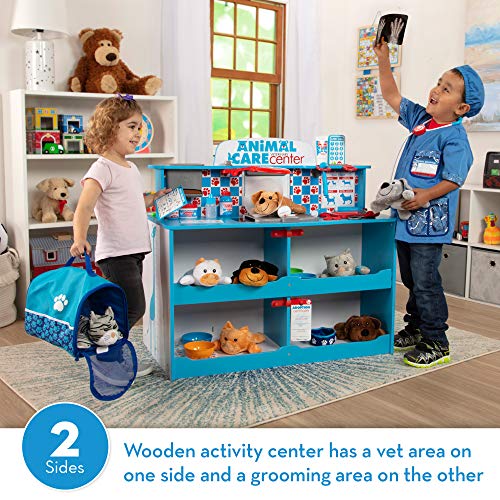 image for Melissa & Doug Animal Care Veterinarian and Groomer Wooden Activity Ce