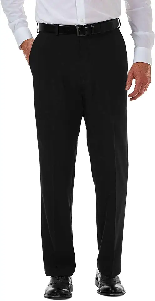 Haggar Men's Cool 18 Pro Classic Fit Flat Front Casual Stretch Performance Golf Pant