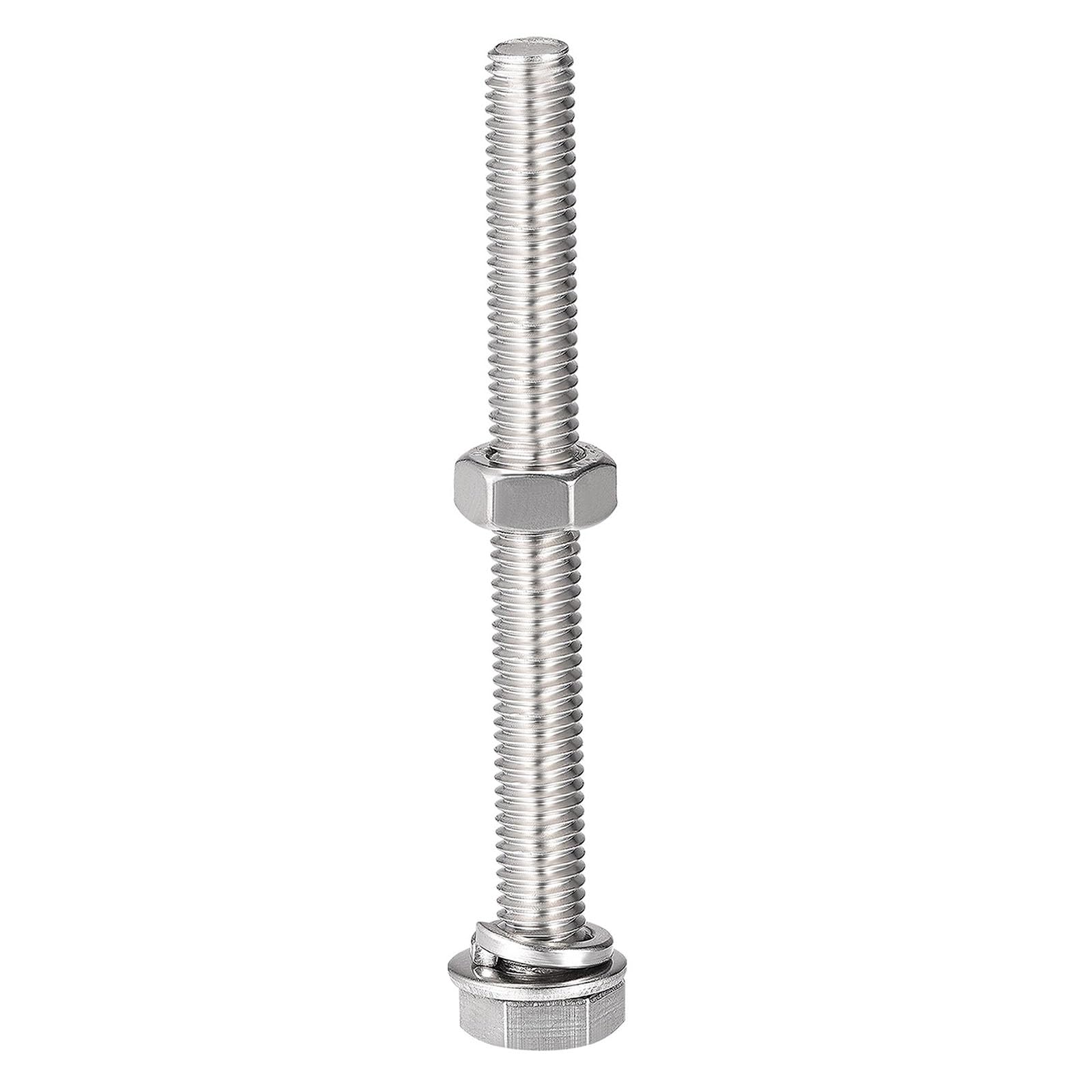 TOP-VIGOR 4Pcs M8 x 75mm Hex Head Screws Bolts, Nuts, Flat & Lock Washers Kits - Image 4