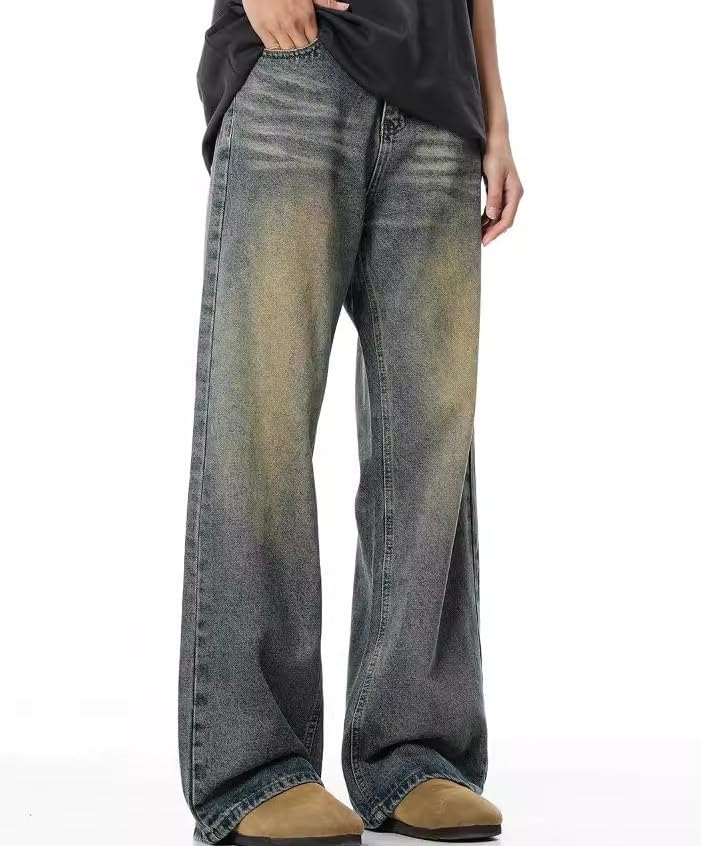 Baggy Jeans Men Y2k Wide Leg Vintage Skater Jeans Loose Fit Emo Grunge Pants Oversized Hip Hop Streetwear 2000s Clothes4