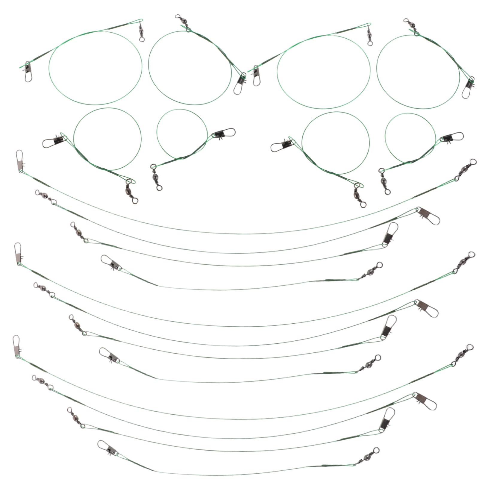 HANABASS 1Set Fishing Wire Leaders with Swivels and Snap Connectors Steel Leader Wire for Saltwater and Freshwater Fishing Durable and Versatile Fishing Accessories