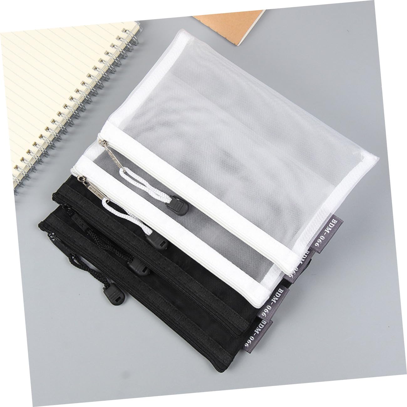 STOBOK 5 Set Carino Astuccio Portapenne a Rete Astuccio Portapenne Griglia Borsa Portaoggetti per Matita Penna Righello Bussola E Forbici 3 Pezzi * 5