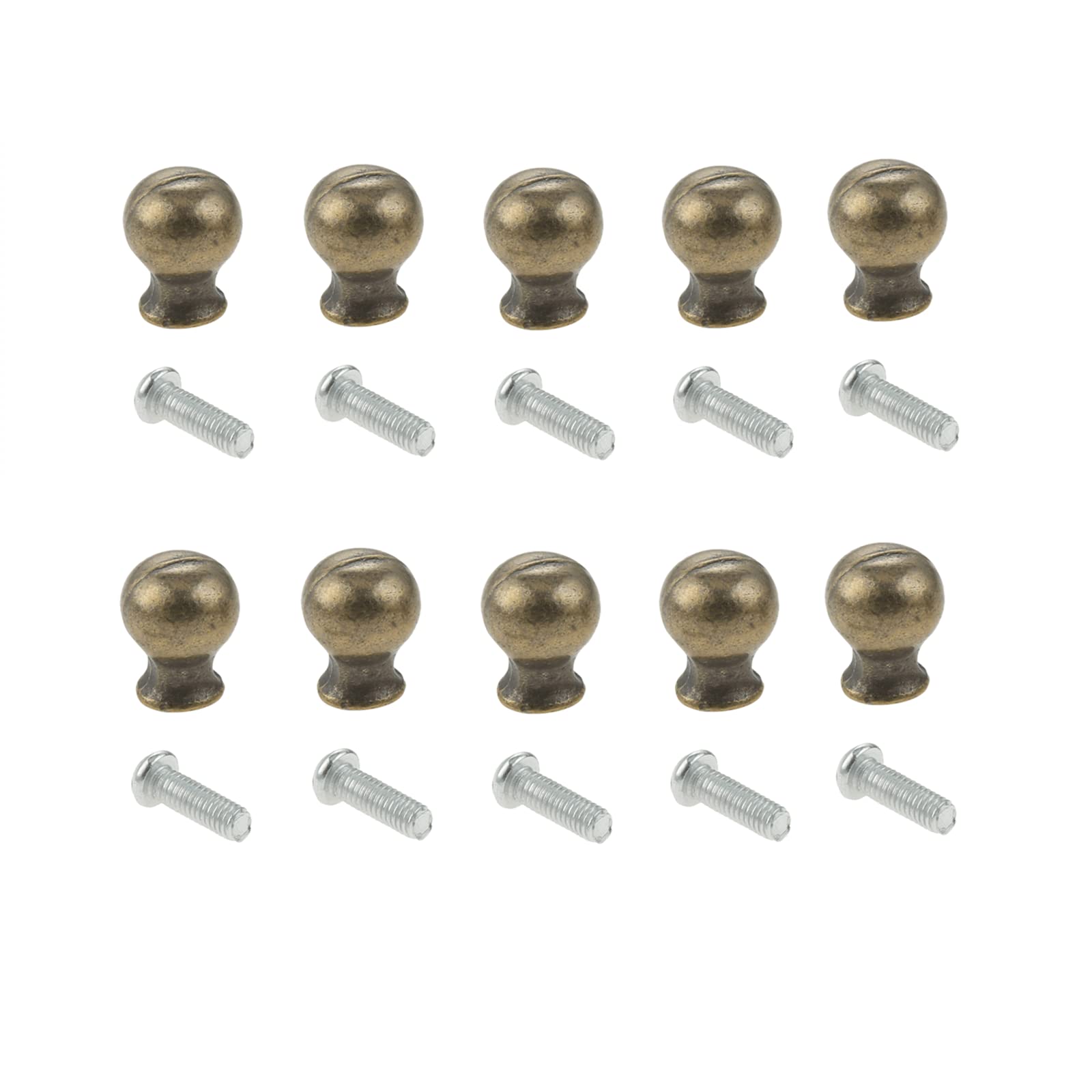 dophee 10Pcs Single Hole Mini Drawer Knobs, Antique Bronze Round Pulls Handles for Drawer Cupboard Wardrobe Jewelry Box Kitchen Cabinet Wooden Box