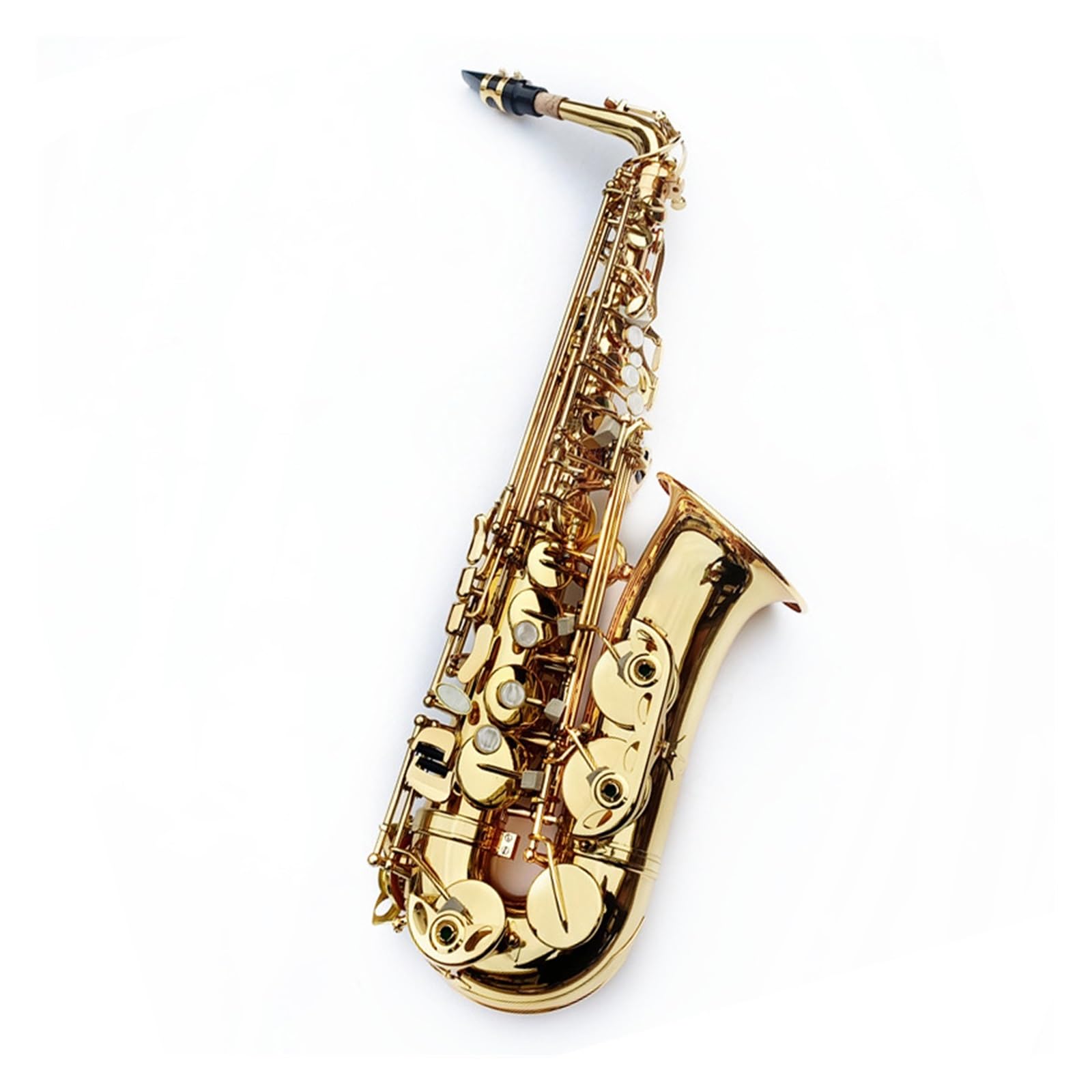 professionnel Saxophone Alto Mib Tune Saxophone Laiton Doré Laque Instrument de Musique à Vent E-Flat Sax avec Étui et Accessoires