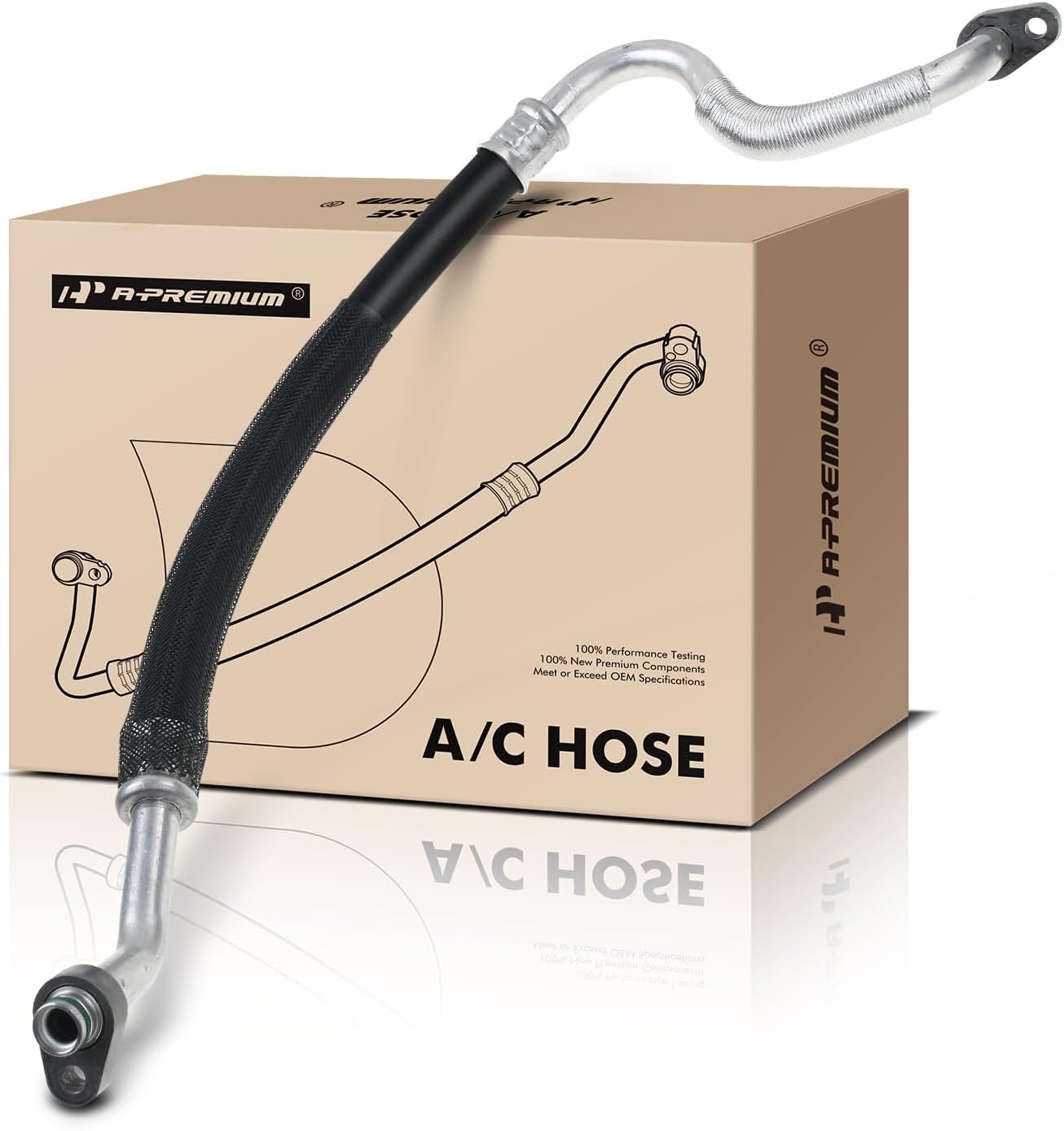 A-Premium A/C Suction Line Hose Assembly Compatible with Ford F-450 E-150 E-250 E-350 E-450 Super Duty Econoline Van Wagon, Compressor to Evap