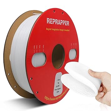 Reprapper White TPU Filament for 3D Printer 1.75mm ( 0.03mm) 2.2lb (1kg)