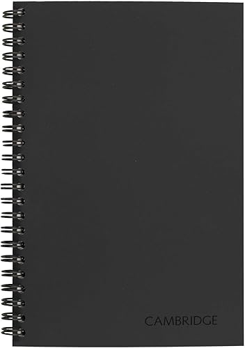 Cambridge Notebook, cuaderno de negocios, 8.0 in x 5.0 in, 80 hojas, rayado legal, cubierta flexible, encuadernado con alambre, gris (06074)