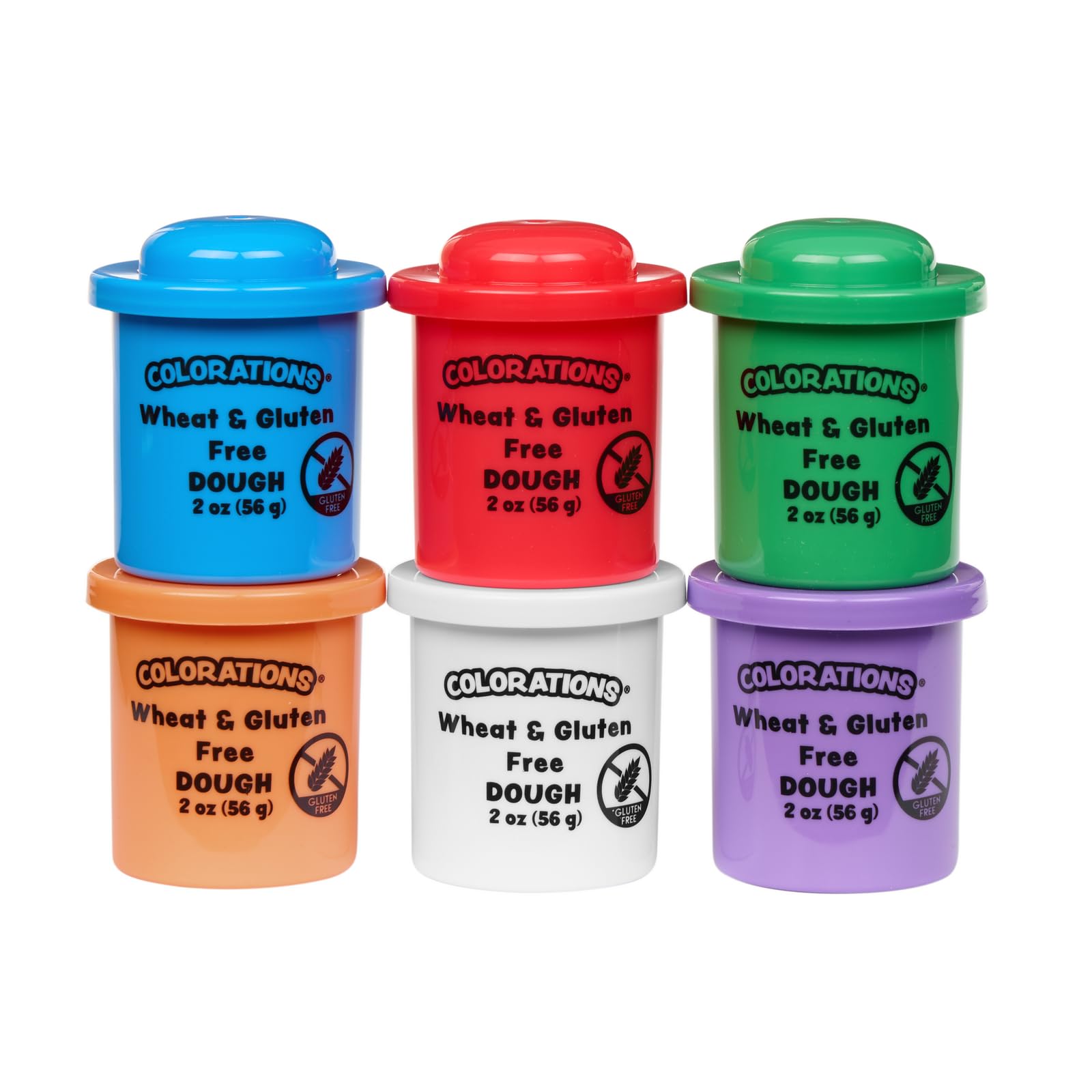 Colorations Wheat & Gluten Free Glitter Dough - 6 Colors (2 oz Each) | Non-Toxic, Play Dough, Bulk Set, Sensory Kit, Party Favors, Classroom Pack