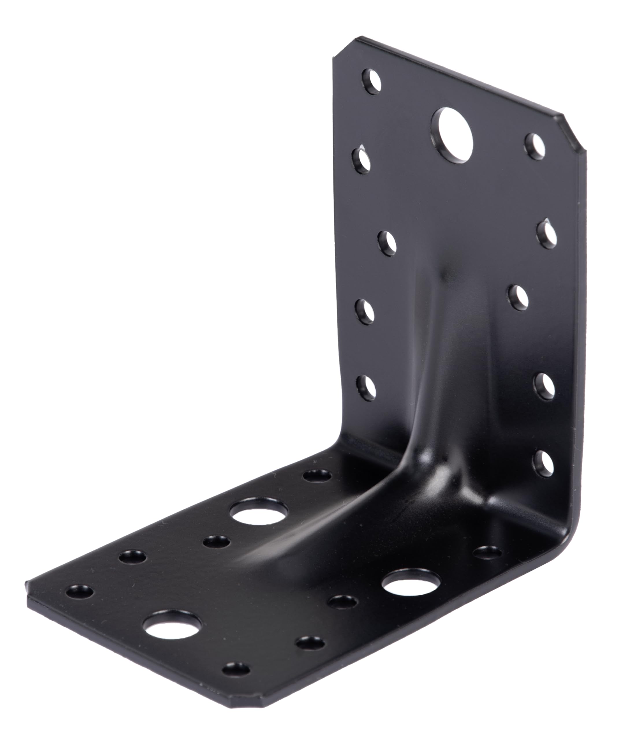 Alberts 824884 Schwerlast-Winkelverbinder mit Sicke - verzinkt - schwarz - kunststoffbeschichtet - 90 x 90 x 65 mm | 25er Set