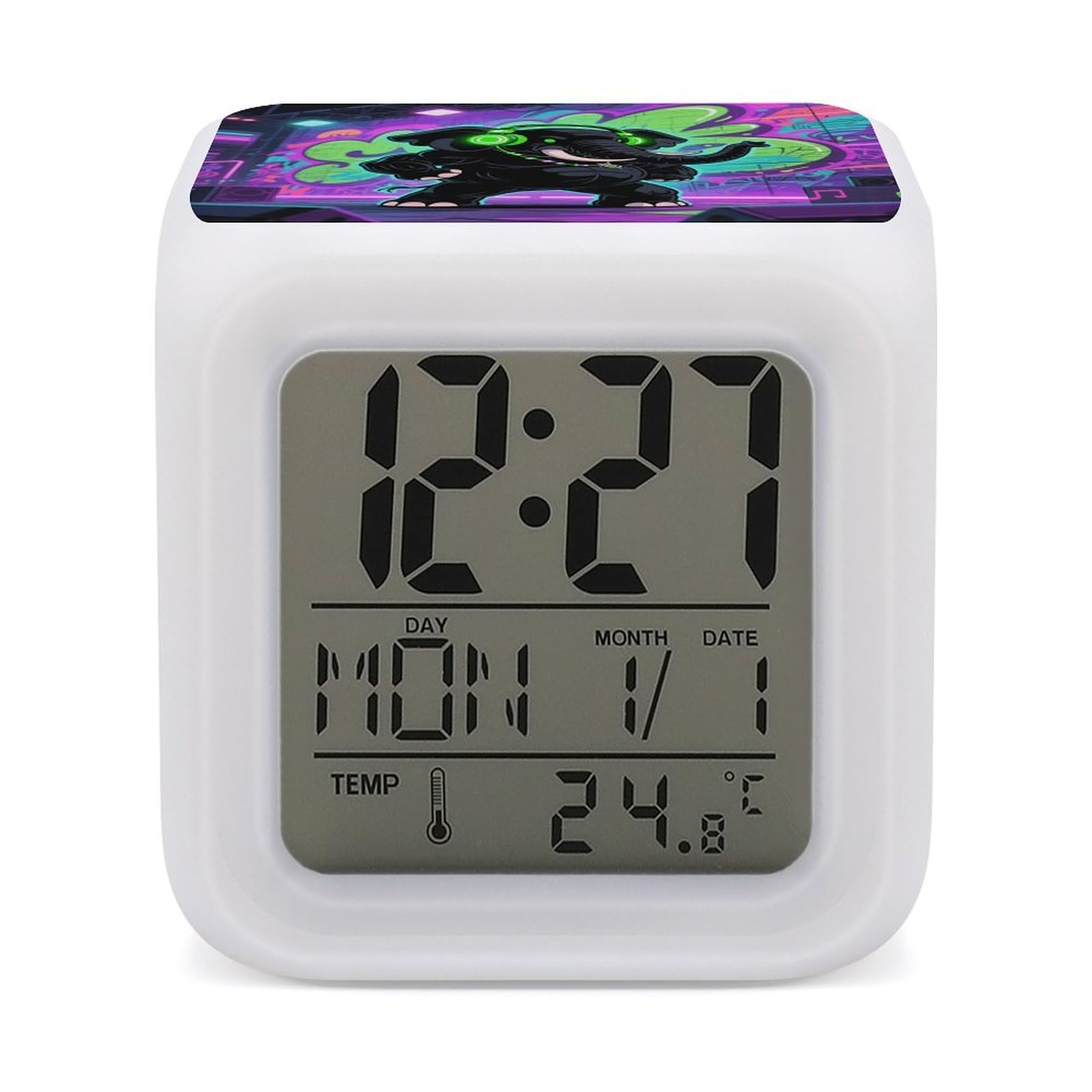 Reloj despertador grande a pilas para ver la hora por la noche sin deslumbrar
