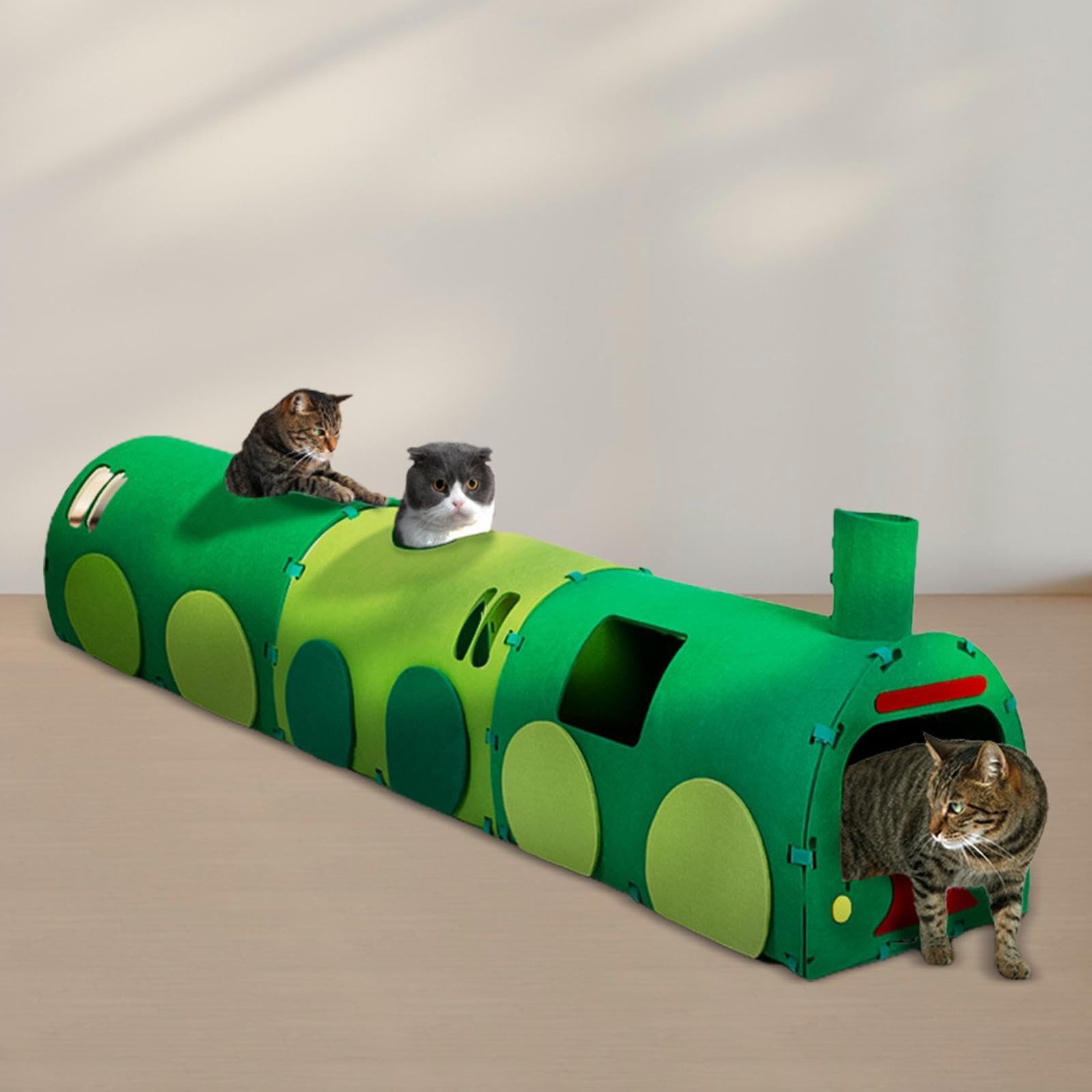 Cat Tunnel Tubo Juguete Interactivo Cama Tablero de Rascar Cueva para Esconderse Material Fácil de Limpiar Adecuado para Gatos Perros Hurones en