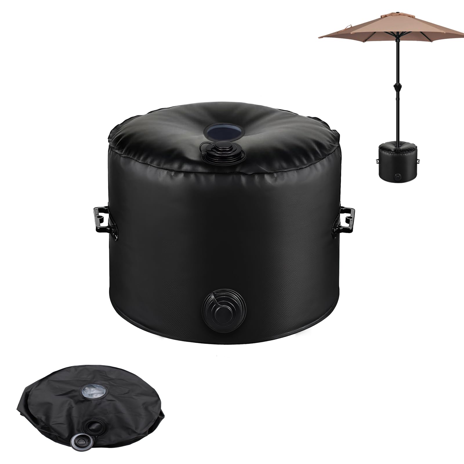 Base per Parasol con Peso – capacità Massima 40 kg, Base Riempibile d'Acqua per Parasol Pesante (40 L), con Maniglia, Zavorra Pieghevole – per Giardino, Terrazzo, Cortile, Spiaggia