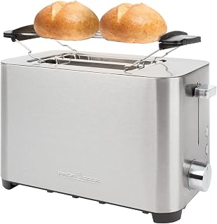 ProfiCook® Toaster | 2 Scheiben-Toaster | Edelstahlgehäuse | Wide Slot | Brötchenaufsatz (abnehmbar) | Stufenlos einstellbarer Bräunungsgrad | Krümelschublade | Kabelaufwicklung | PC-TA 1251