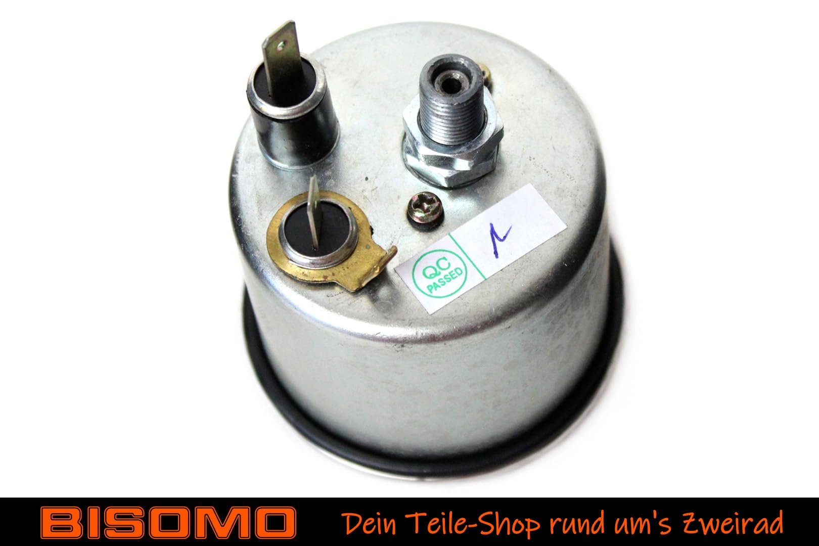 Tachometer 100km/h mit Blinkerkontrolle + Beleuchtung, Ø 60mm Tacho für 6V + 12V Anlage Simson S50, S51, S70, S53, S83, Chromring, Schwarzes Zifferblatt