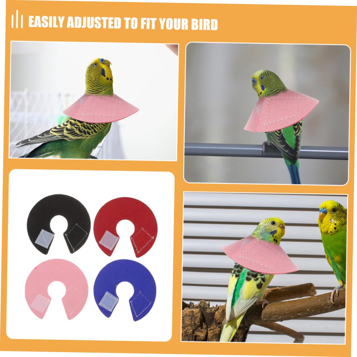 ibasenice 4pcs Parrot Collar for Birds Feather Plucking Collar Bird Cone Protector for Pet Recovery Collar After Surgery Collar