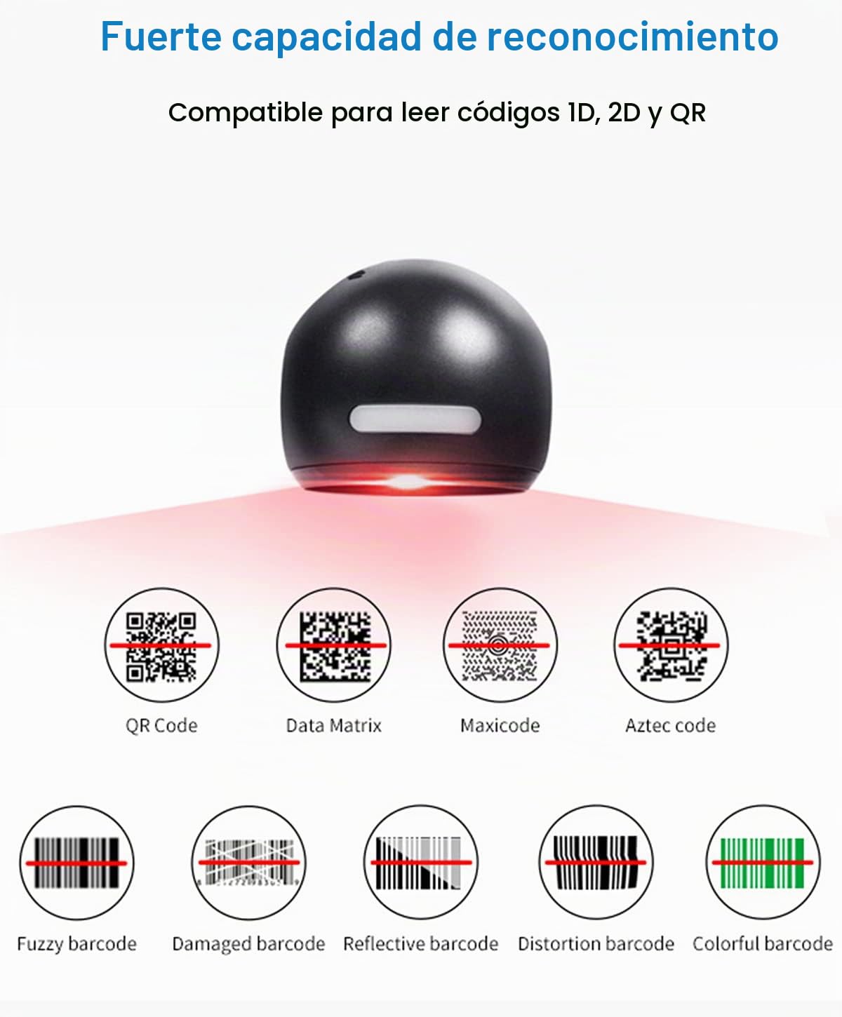 LENVII 1D 2D QR Escáner De Códigos De Barras De Escritorio Omnidireccional Lector De Código De Barras USB Barcode Scanner Manos Libres con Detección Automática Admite Escaneo de Pantalla para