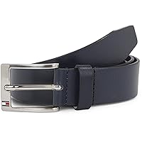 Tommy Hilfiger Uomo Cintura New Aly Belt Cintura in Pelle, Blu (Midnight)