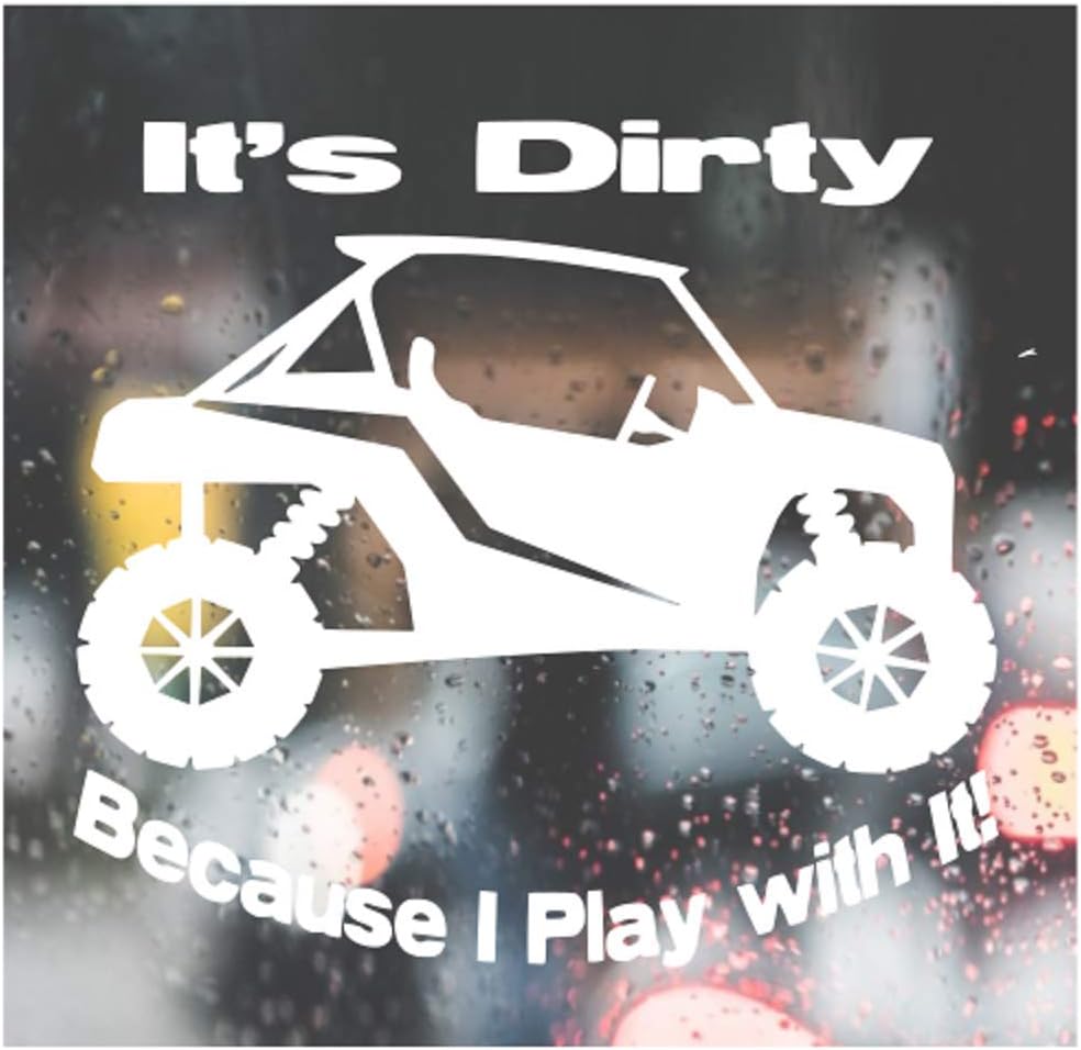 HSC DesignCustom Decal Car for SxS Side X Side UTV RZR for Car, Truck,Funny, Tumbler, Window, Motorcycle, Helmet, Bumper, Decal for Laptop, Phone, Home Decoration / 4 in x 4 in / White