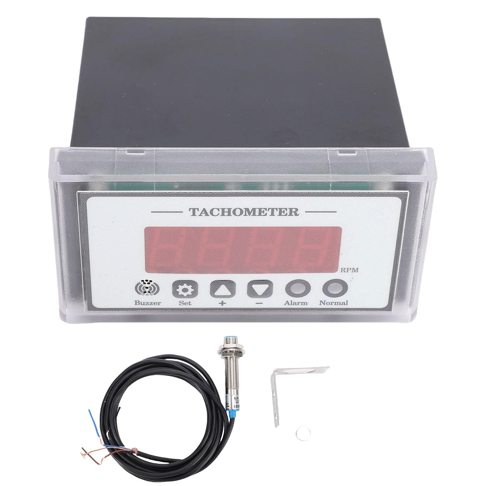 Walfront Tachymètre Numérique, Compteur de Tours Précis avec Affichage LED Haute luminosité pour Moteurs et Tours, Mesure de 3 Tr/min à 9999 Tr/min