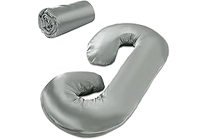 HOMBYS Silky Satin Pregnancy Pillow Cover C Shape