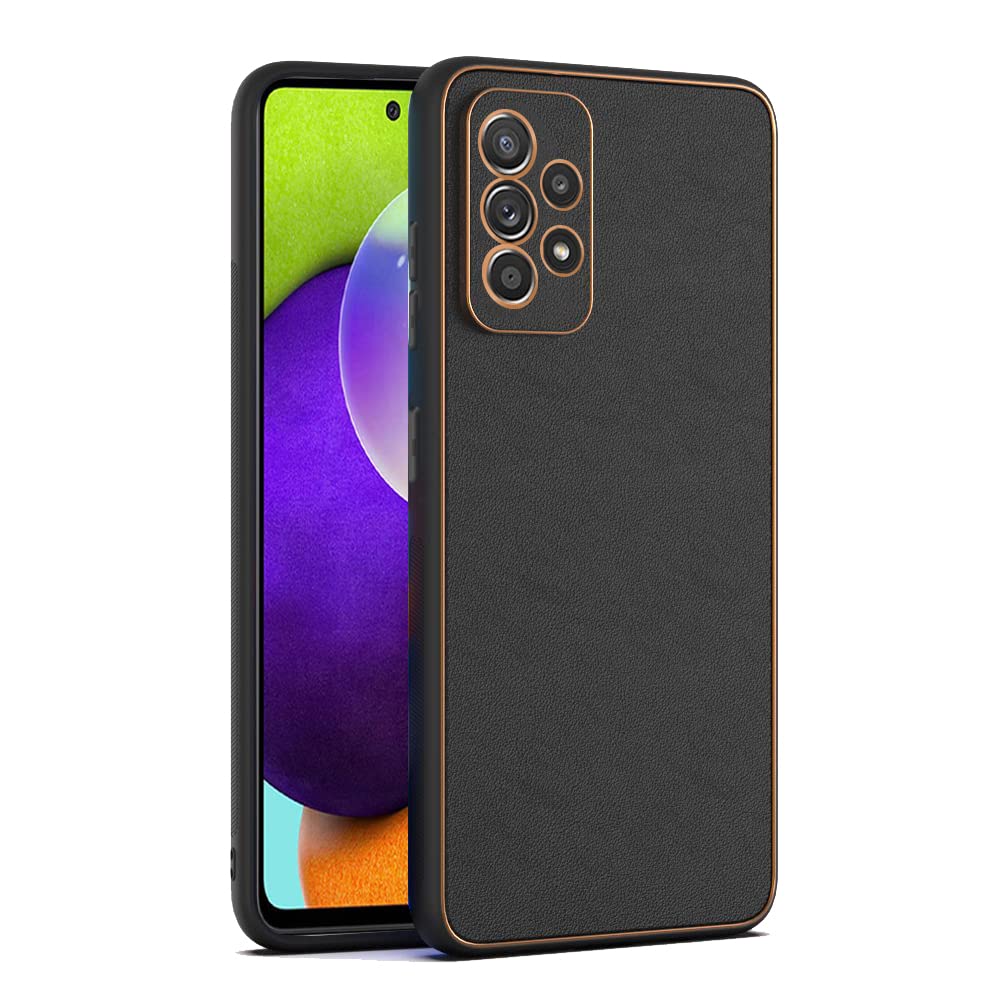 Pikkme Samsung Galaxy A33 5G Back Cover | Gold Electroplating Leather Chrome | Raised Edges | Super Soft-Touch | Bumper Case for Samsung Galaxy A33 5G (Black) (B0B6QC9W8Z) Amazon Price History, Amazon Price Tracker