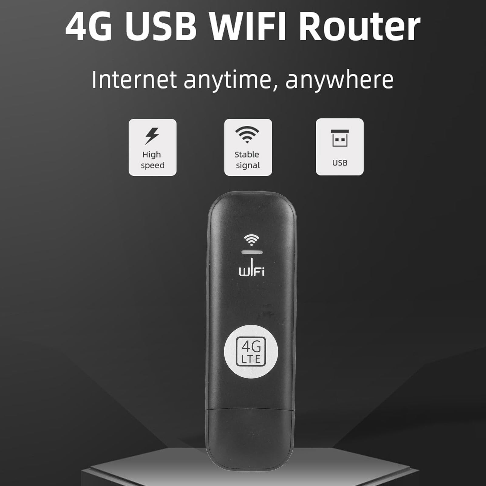 Módem USB 4G LTE Portátil con Ranura para Tarjeta SIM, Alta Velocidad para 8 Usuarios, Compatible con TDD y FDD LTE, WCDMA, HSPA+, Redes GSM, Punto de Acceso de Viaje