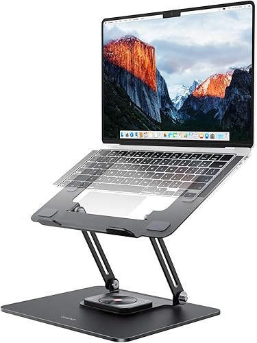 Soporte para computadora portátil para escritorio, elevador de laptop con base giratoria de 360, soporte para portátil de altura ajustable, doble disponible en Yaxa Costa Rica