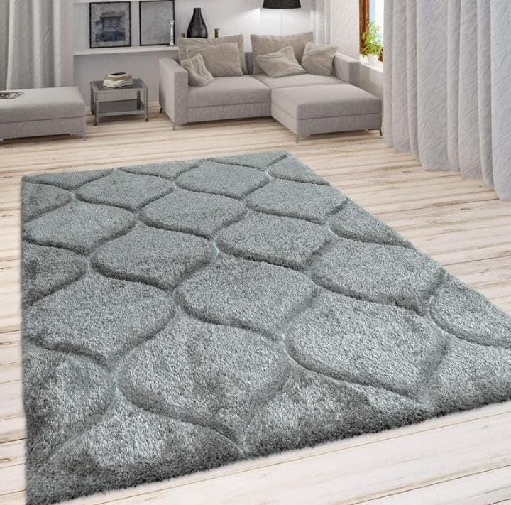 Image of Shaggy Carpet for Living Room Bedroom 2X6 FEET Fluffy Plush Area Rug, Thick Fur Floor Carpet Modern Cozy Rug for Home Decor, Kids Room Bedside Hall, Durable Comfortable Shaggy Rug (Charcoal-Heart)