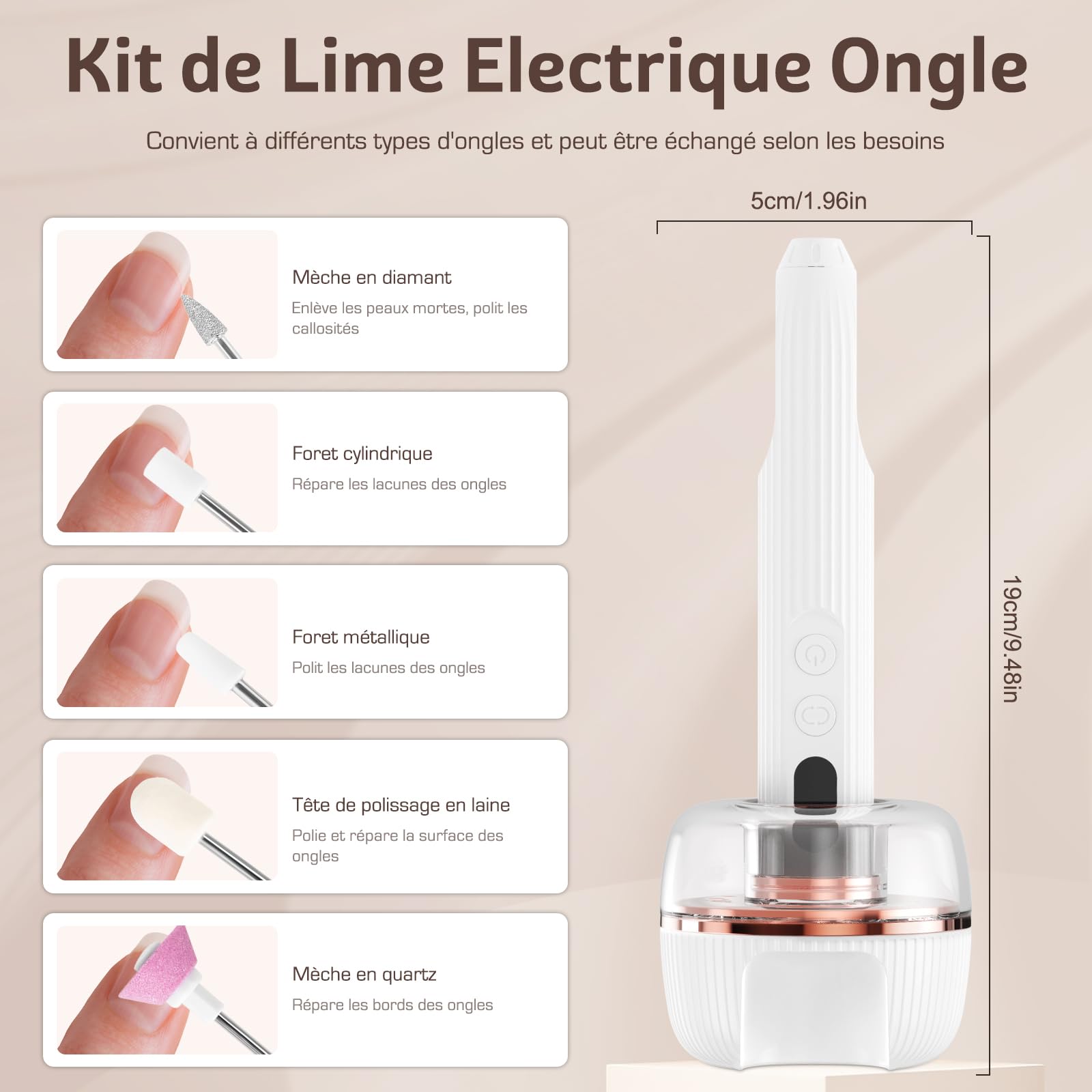 Ponceuse électrique Pour Ongles Professionnelle HARBORII - Kit Complet 35W | Neuf
