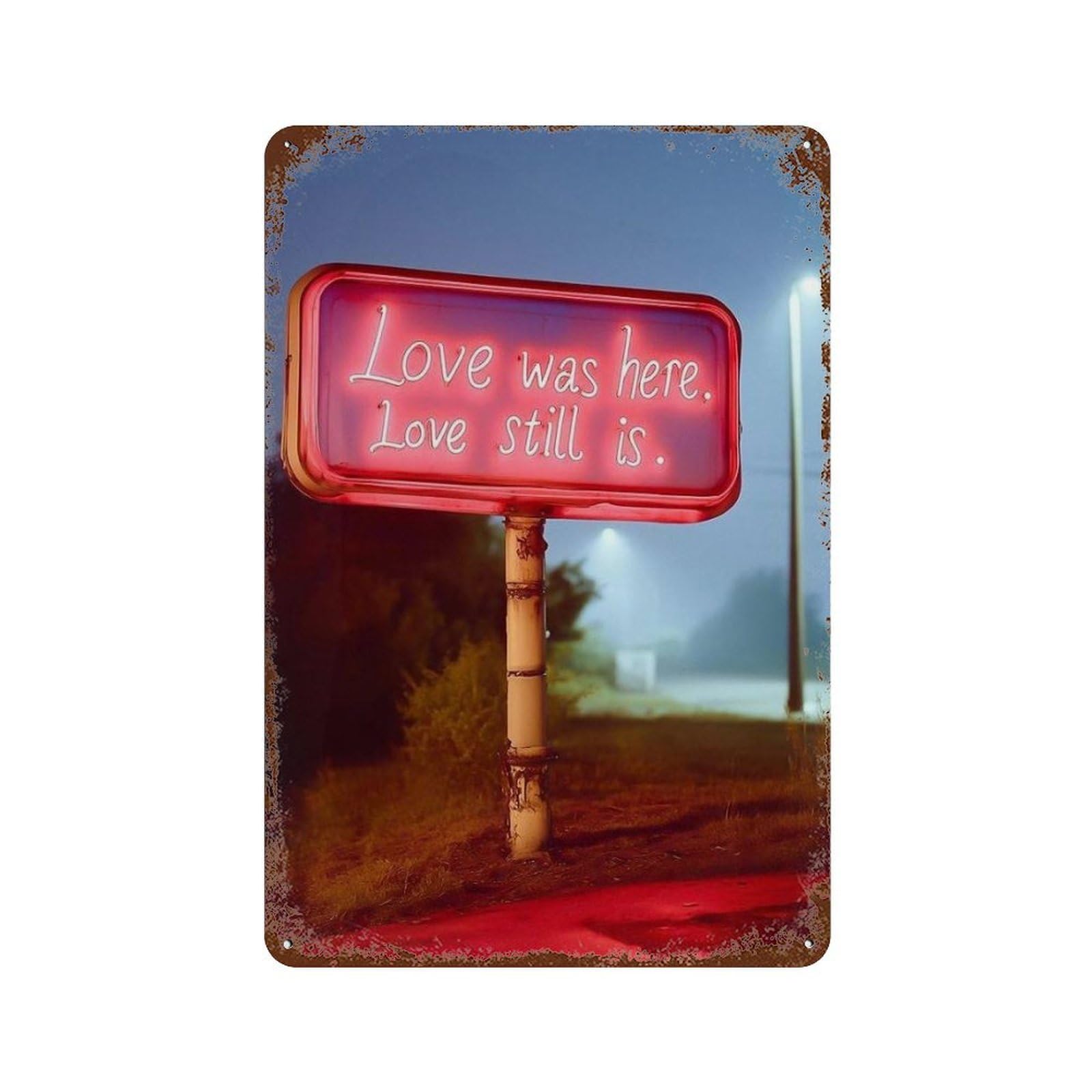 xiaoxiaoshen Love Was Here, Love Still Is Wall Decor Art Metal Tin Poster Modern Home Decor Art Home Bar Shop Decorations Vintage Sign 30x20cm