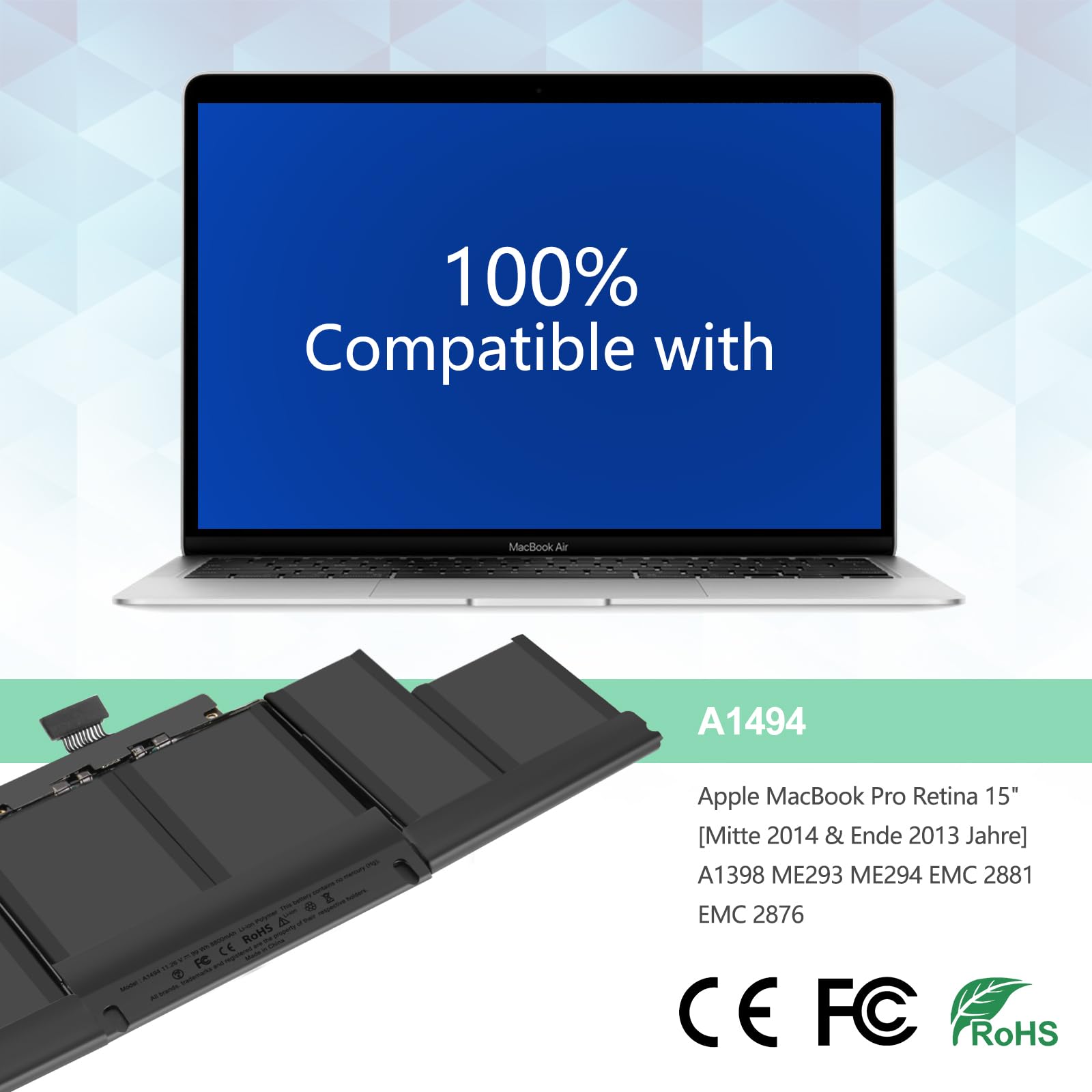 Accu A1417 Macbook Pro Retina 15-inch A1398 2012-2013