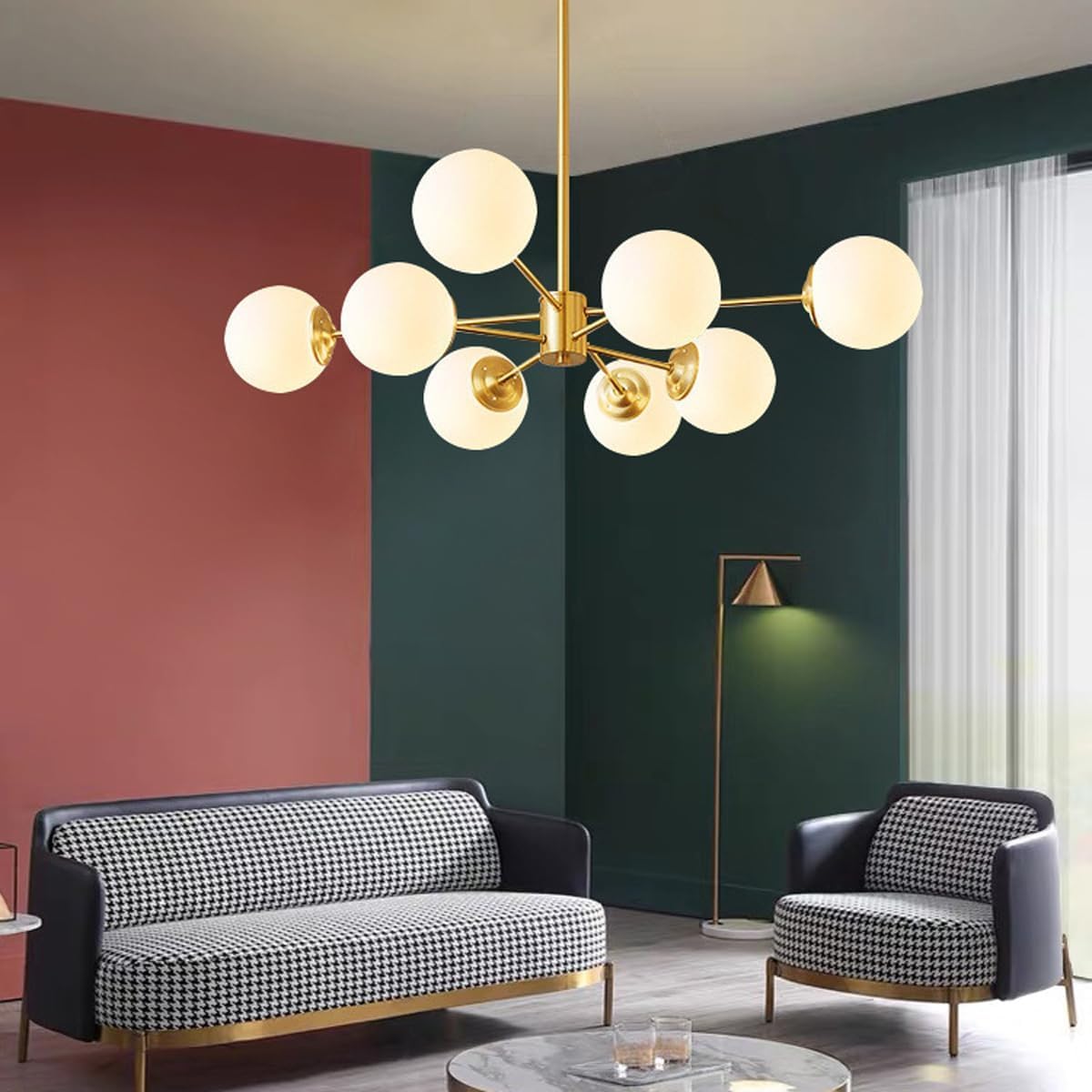Lustre en fer de style moderne et plafonnier chic trois couleurs pour grand salon