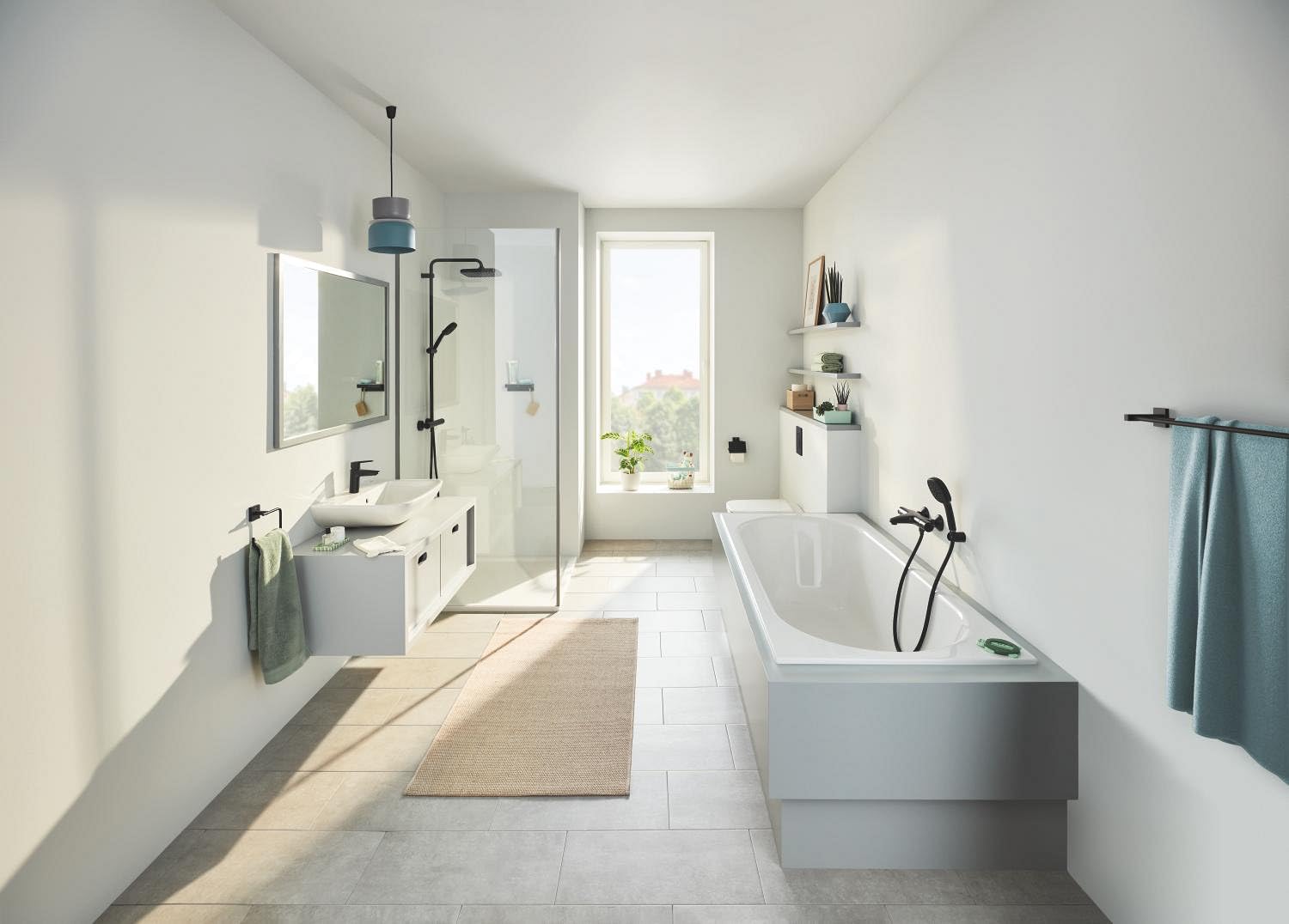 GROHE Start Cube Quickfix-Toallero doble, Negro Mate 411042430