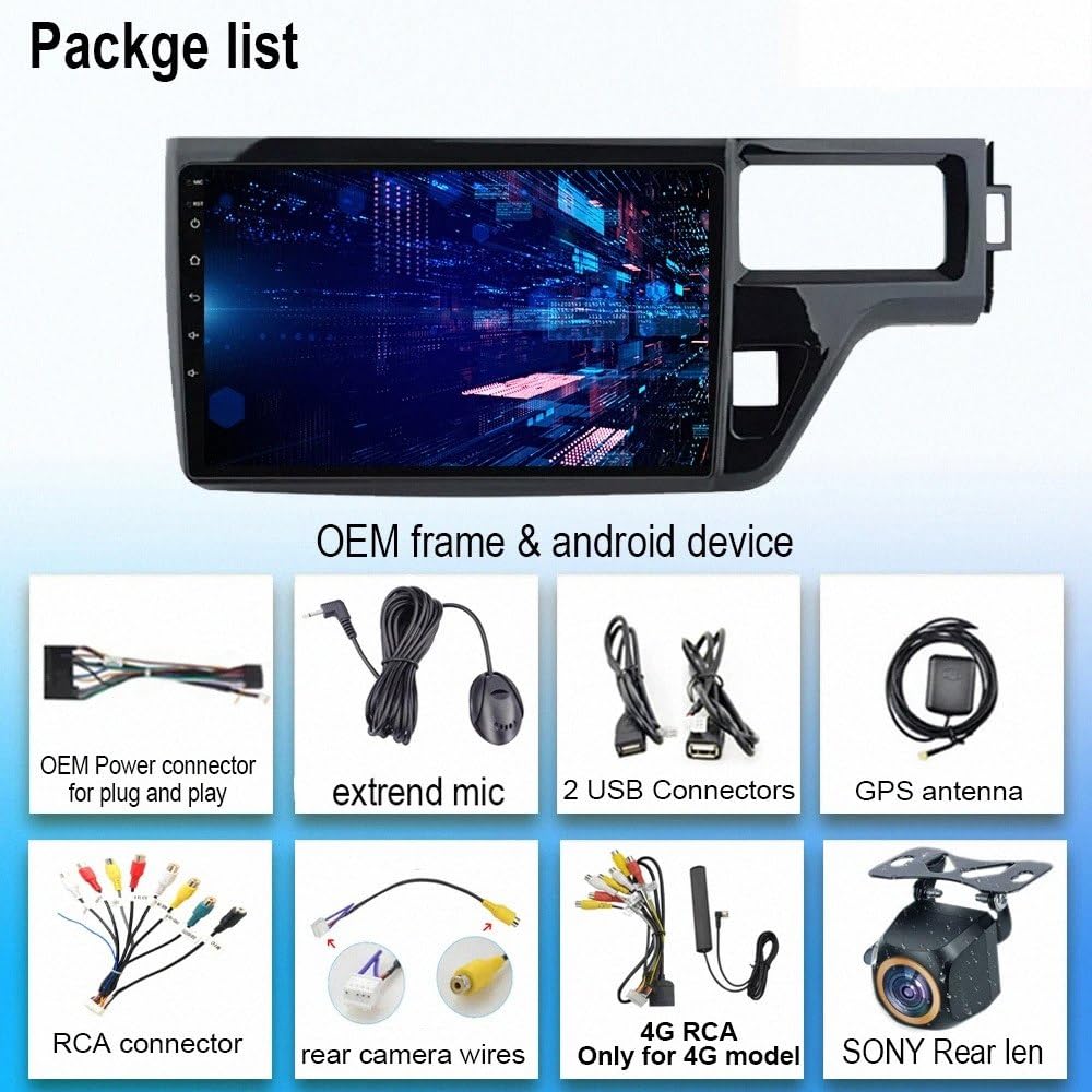 Radio Macchina Touch Screen per Honda Stepwgn 5 2015-2021 Wireless Carplay Android Auto Stereo Auto Bluetooth Ips con Pantalla Táctil con Gps, 8 Nucleo 8G+256G