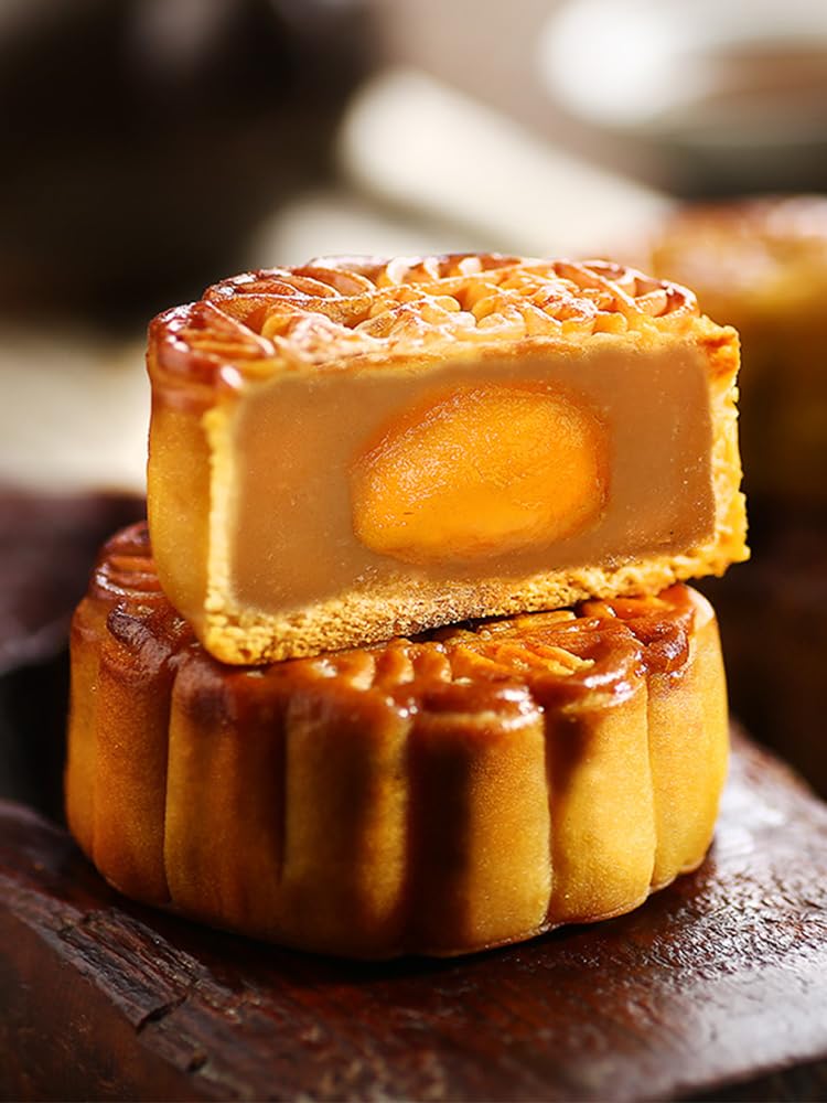 Amazon | 杏花楼 蛋黄蓮蓉月餅 3点セット 塩漬け卵の黄身とハスの実の