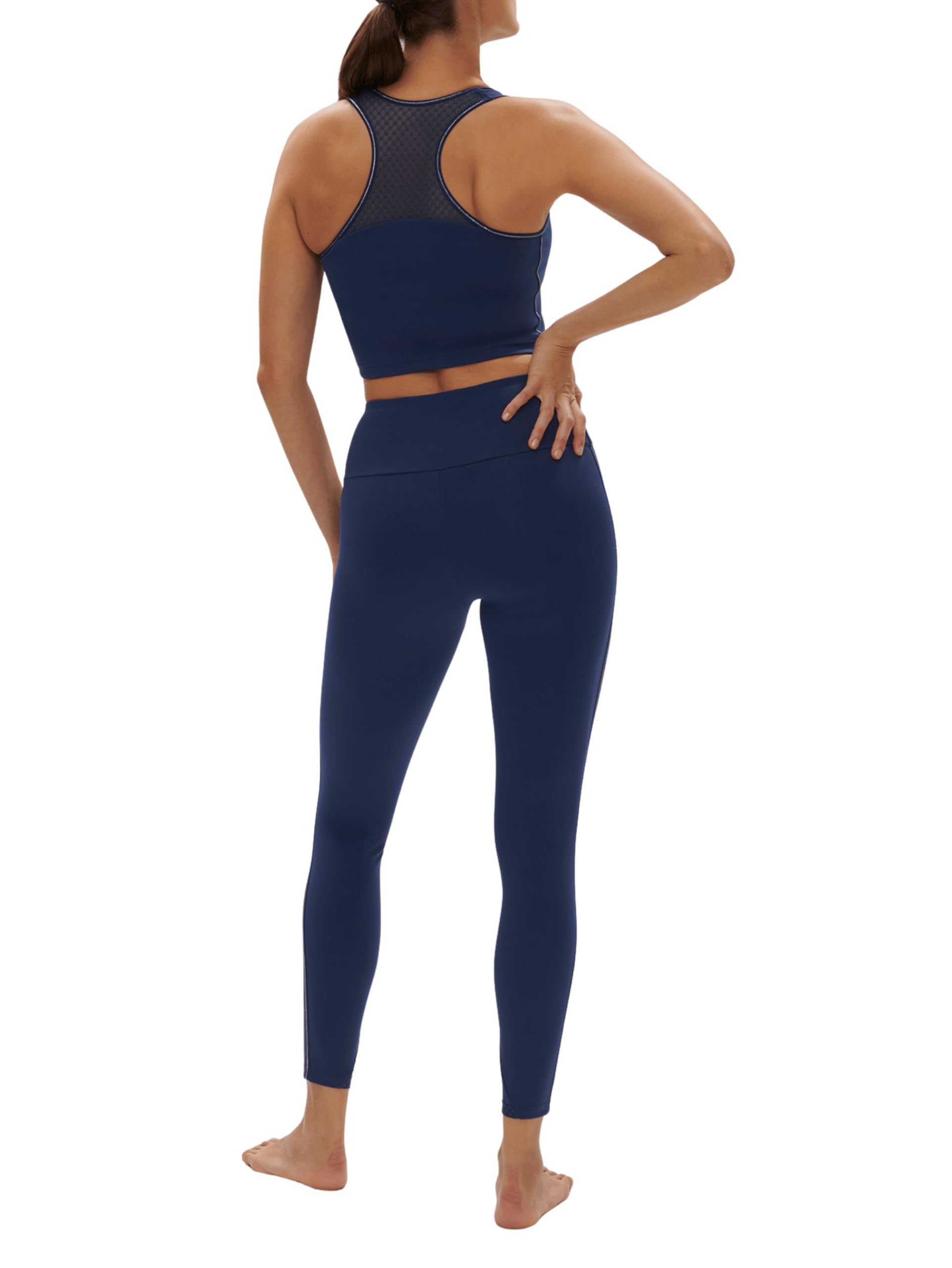 Simone Perele - Leggings da donna sportivi a vita alta, in pizzo – comfort e mano, tasca interna – Leggings da donna ideali fitness, palestra, corsa, yoga o pilates