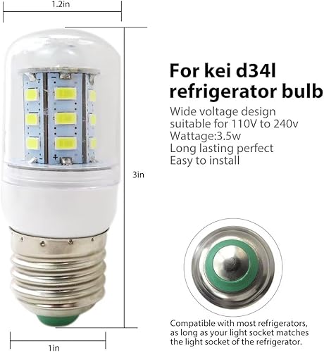 Miniatura 5 de Gxcdizx Paquete de 2 bombillas LED 5304511738 para refrigerador Frigidaire Electrolux Crosley PS12364857 AP6278388