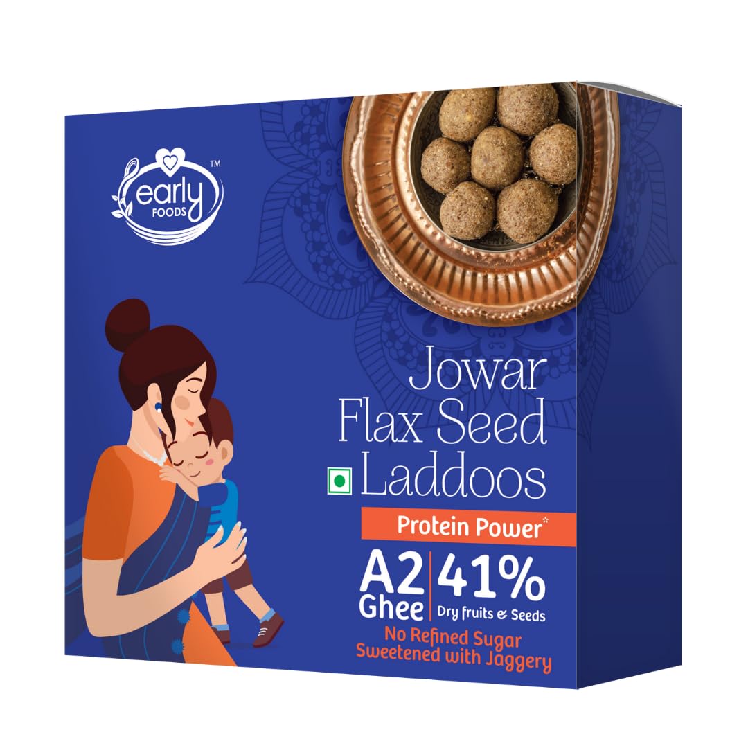 Early Foods - Jowar & Flax Seeds Laddoo 250 gms | Protein Power | Sugar Free Laddu | Laddoos for Kids | Sweetened with Dates | A2 Ghee Laddoos (B0C2CKNZ7F) Amazon Price History, Amazon Price Tracker