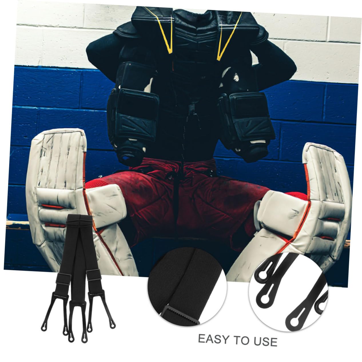 GARVALON Sospensorio Regolabile per Pantaloni Protettivi Hockey Cintura Anti-scivolo per Materiale Resistente e Stabile per Allenamento e Partite di Hockey su Ghiaccio