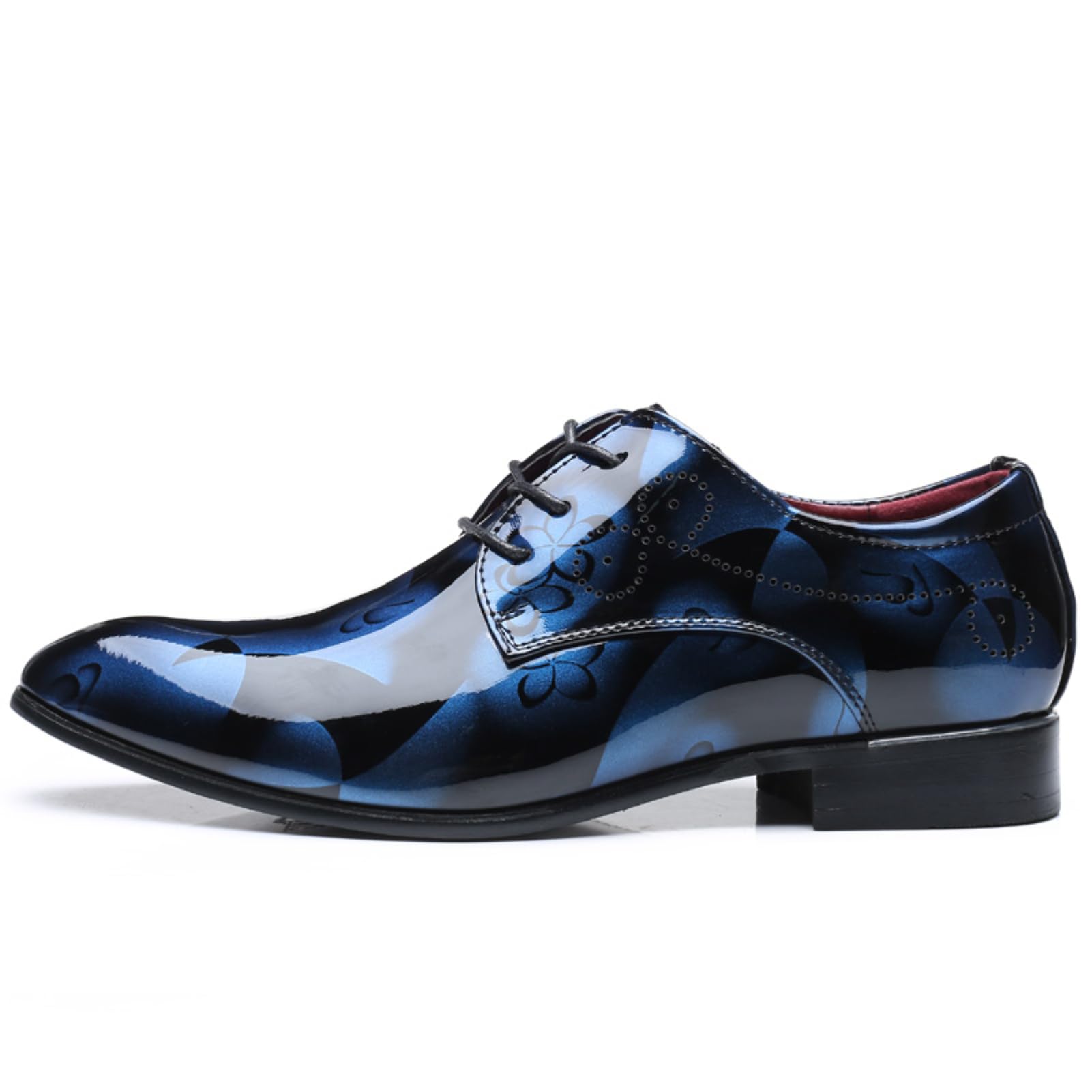 Buty Oxford dla mężczyzn Derby buty męskie formalna sukienka biznesowa sznurowane buty klasyczne oddychające lakierowane wsuwane półbuty niebieskie złoto szary czerwony czarny brązowy khaki rozmiar