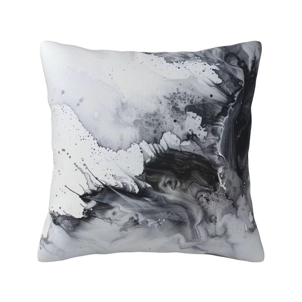 Poduszka outdoorowa, odporna na warunki atmosferyczne, 50 x 50 cm, zestaw 4 szt., dekoracyjne, do użytku na zewnątrz, marmurowa, na sofę, do salonu, patio, ogrodu, -LI628