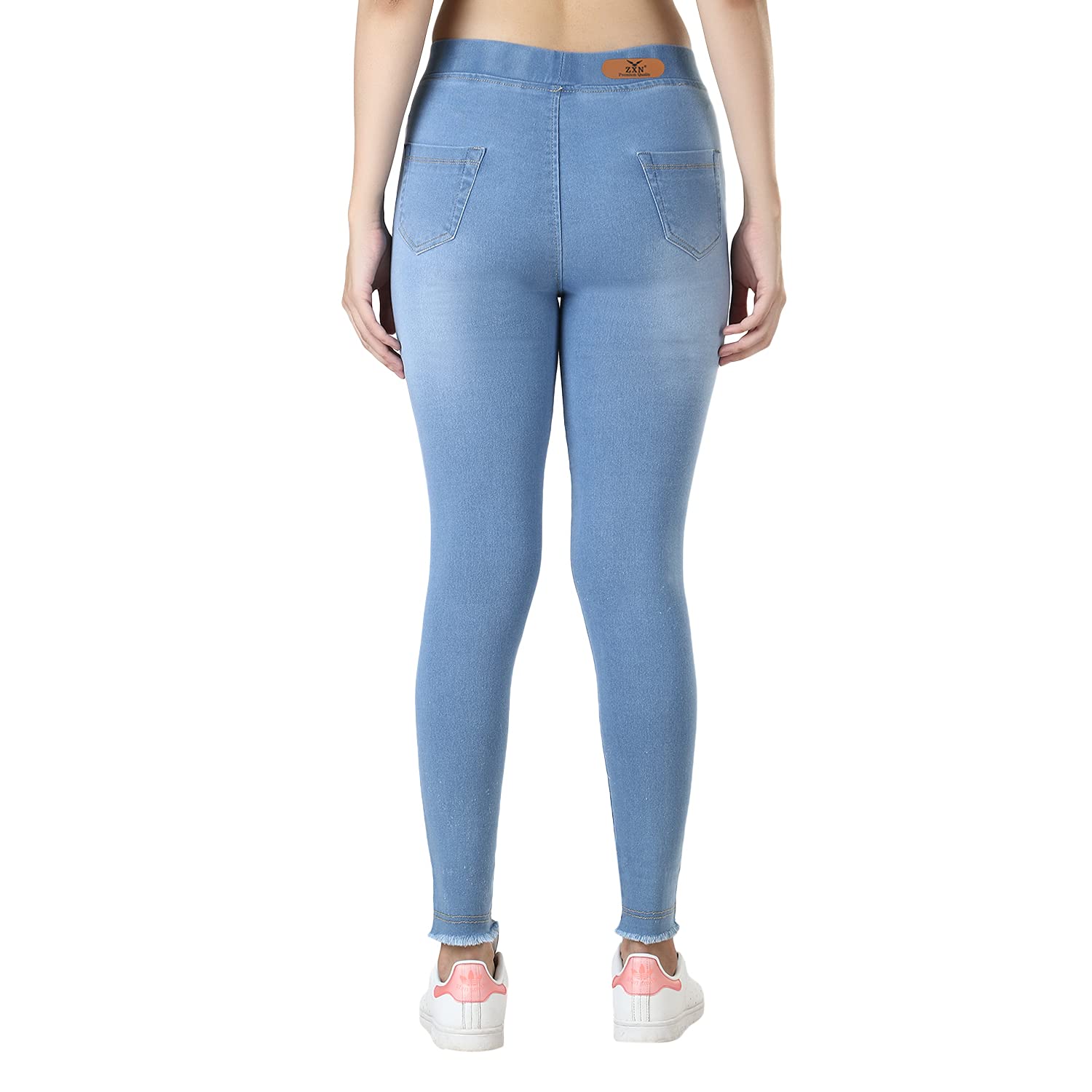 ZXN Clothing Wishker Shade,Girls & Womens,Slim Fit,Stretchable Denim Jegging,High Rise,Ankle Length Size Upto 26 to 40 Ice 3