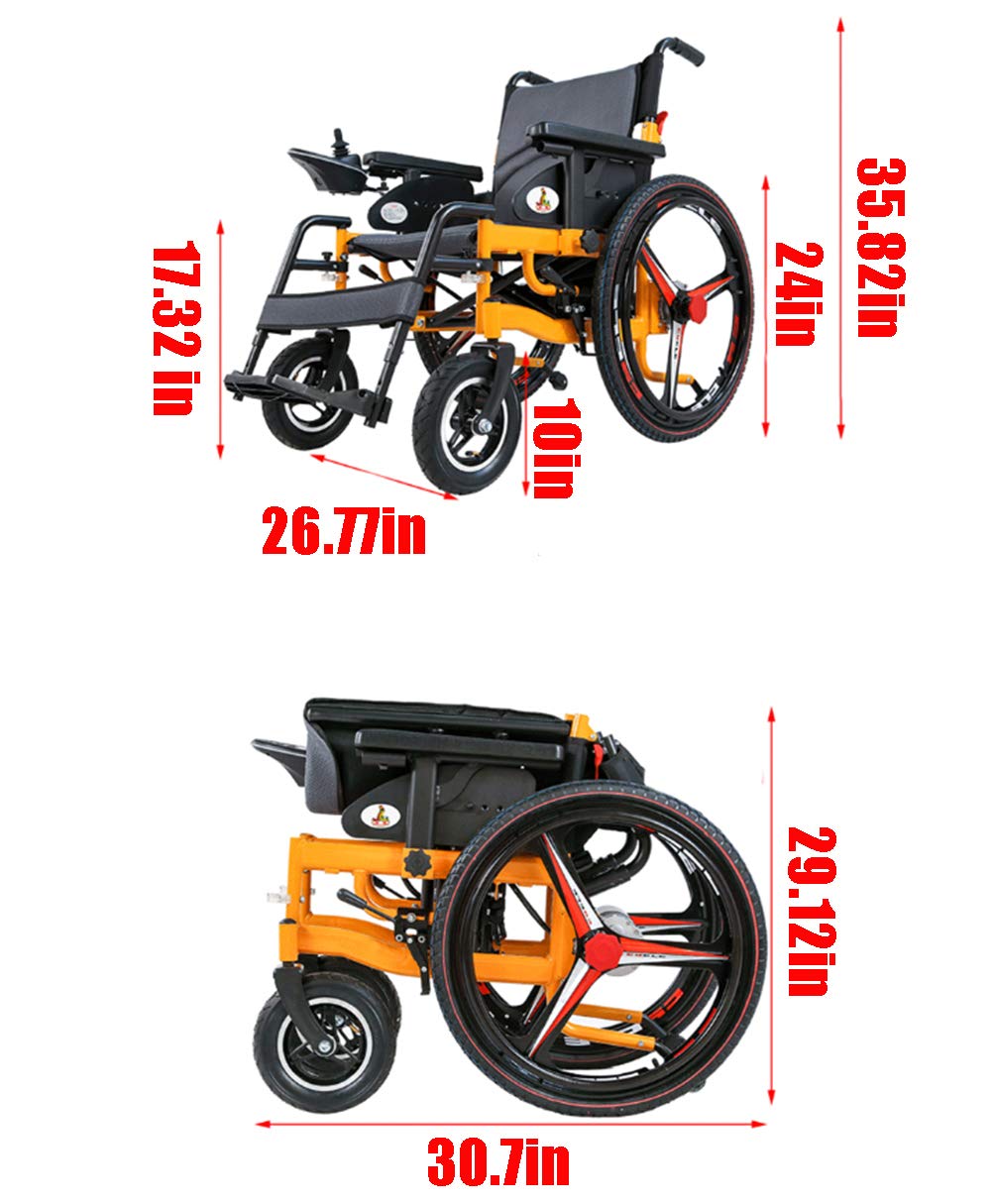Deluxe Electric Wheelchair Folding Power Wheelchair Lightweight Elderly Disabled FourWheel