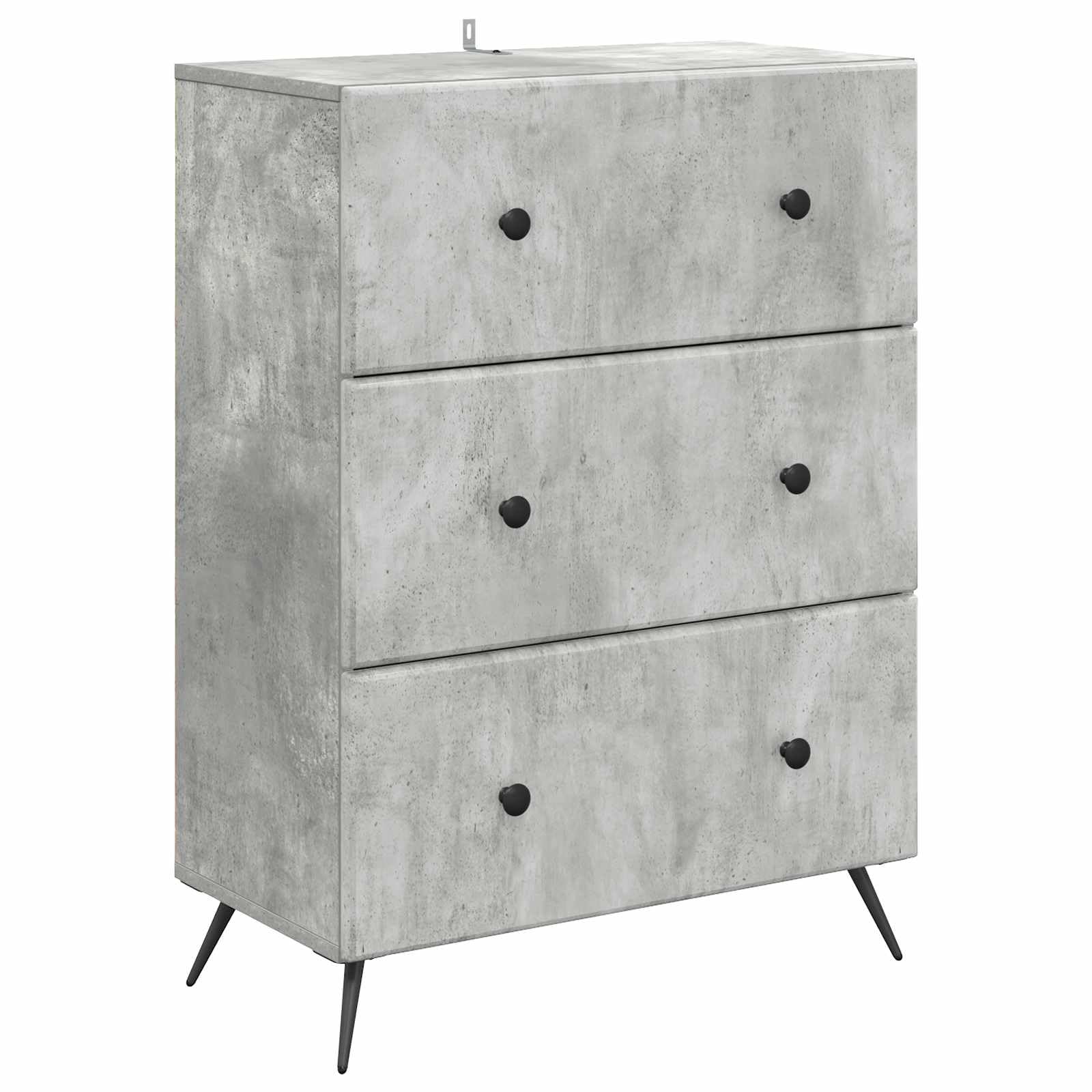 Szafka z 3 szufladami, szary beton, 66 x 34,5 x 90 cm