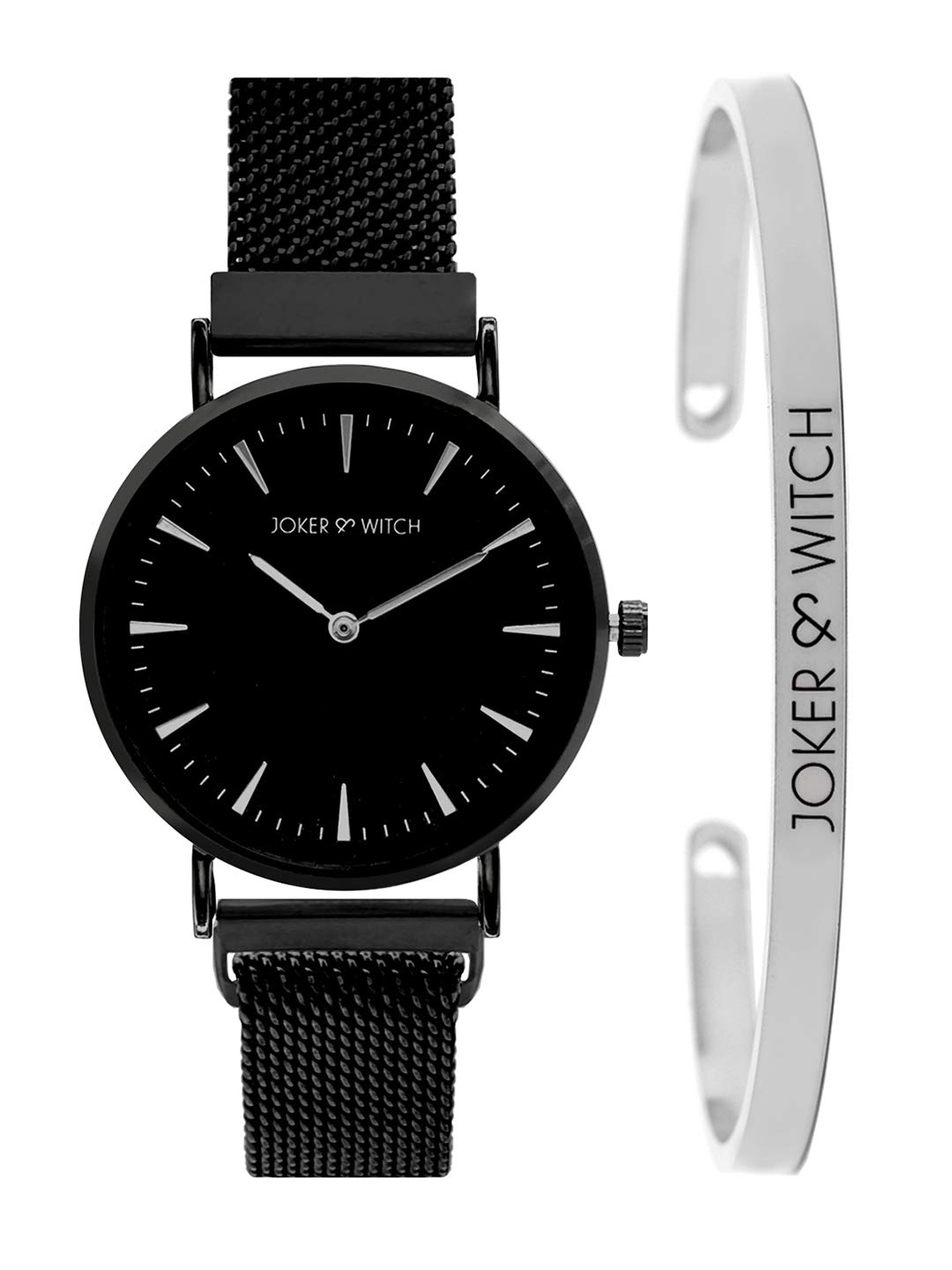 Joker & Witch Enchanted Black Stainless Steel Analog Watch Bracelet Stack for Women (B08TBVPKTX) Amazon Price History, Amazon Price Tracker