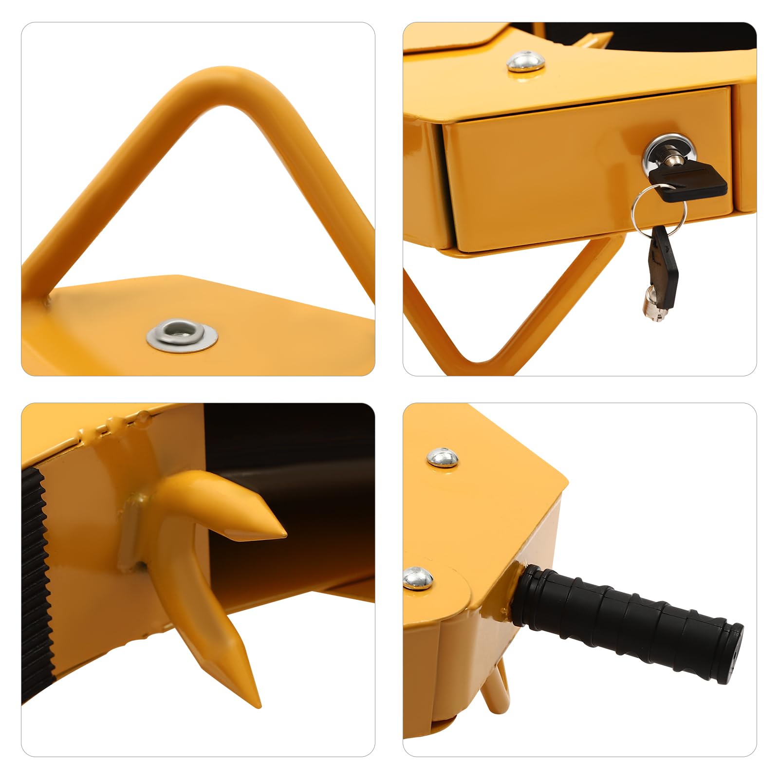 Sabot de roue universel antivol avec serrure de sécurité pour voitures, caravanes, remorques, protection en PVC