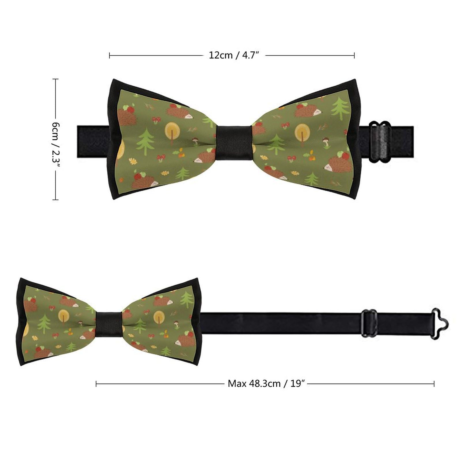 GoasNei Cute Squirrel Animal Pattern Bow Tie for Men Adjustable Necktie Funny Tie Neck Ties for Weddings Party